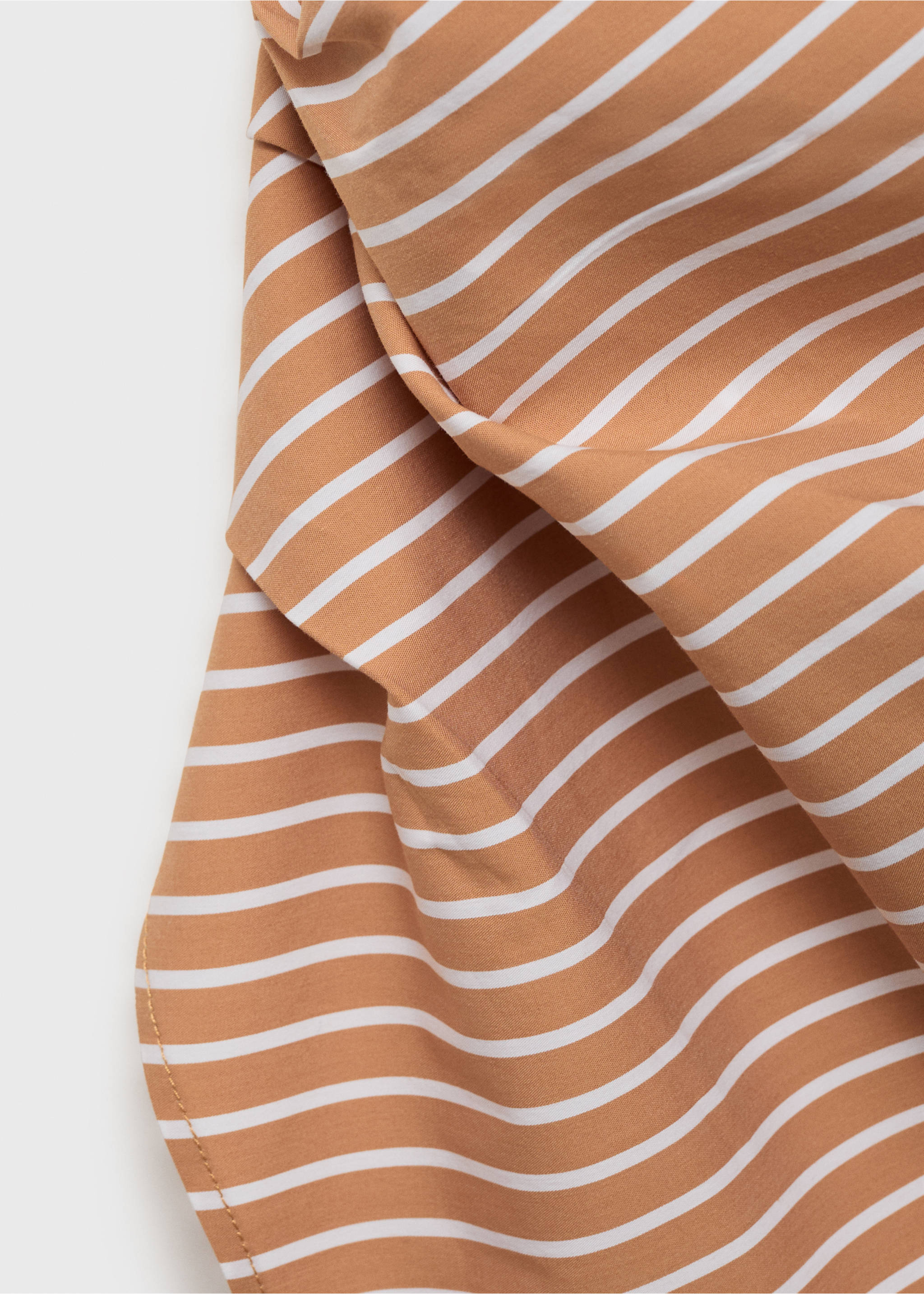 Asymmetrical striped cotton top - Details of the article 8, Brown. Ref: 17042901-00.