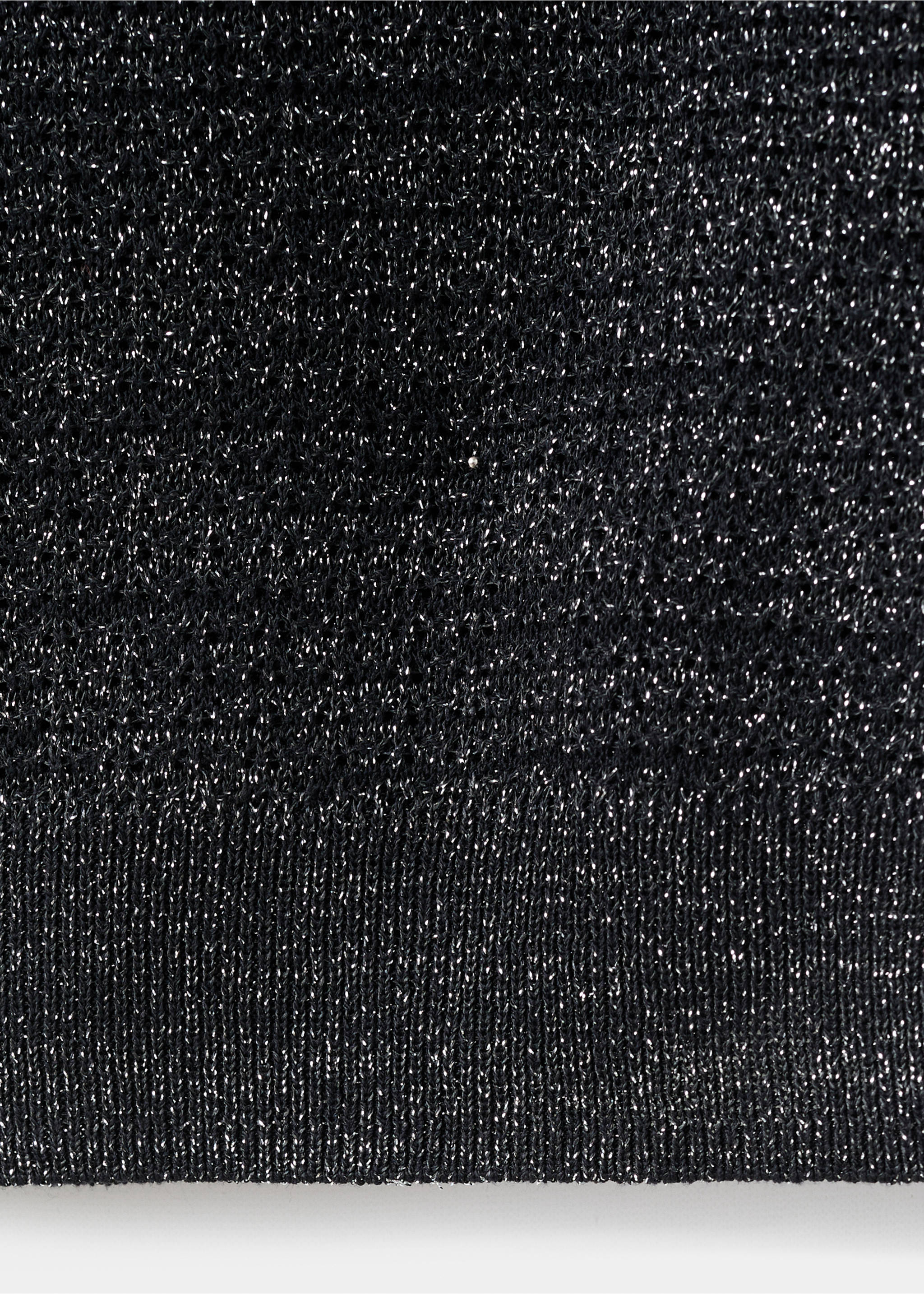 Lurex trui met korte mouwen - Detail van het artikel 0, Zwart. Ref: 17042902-00.