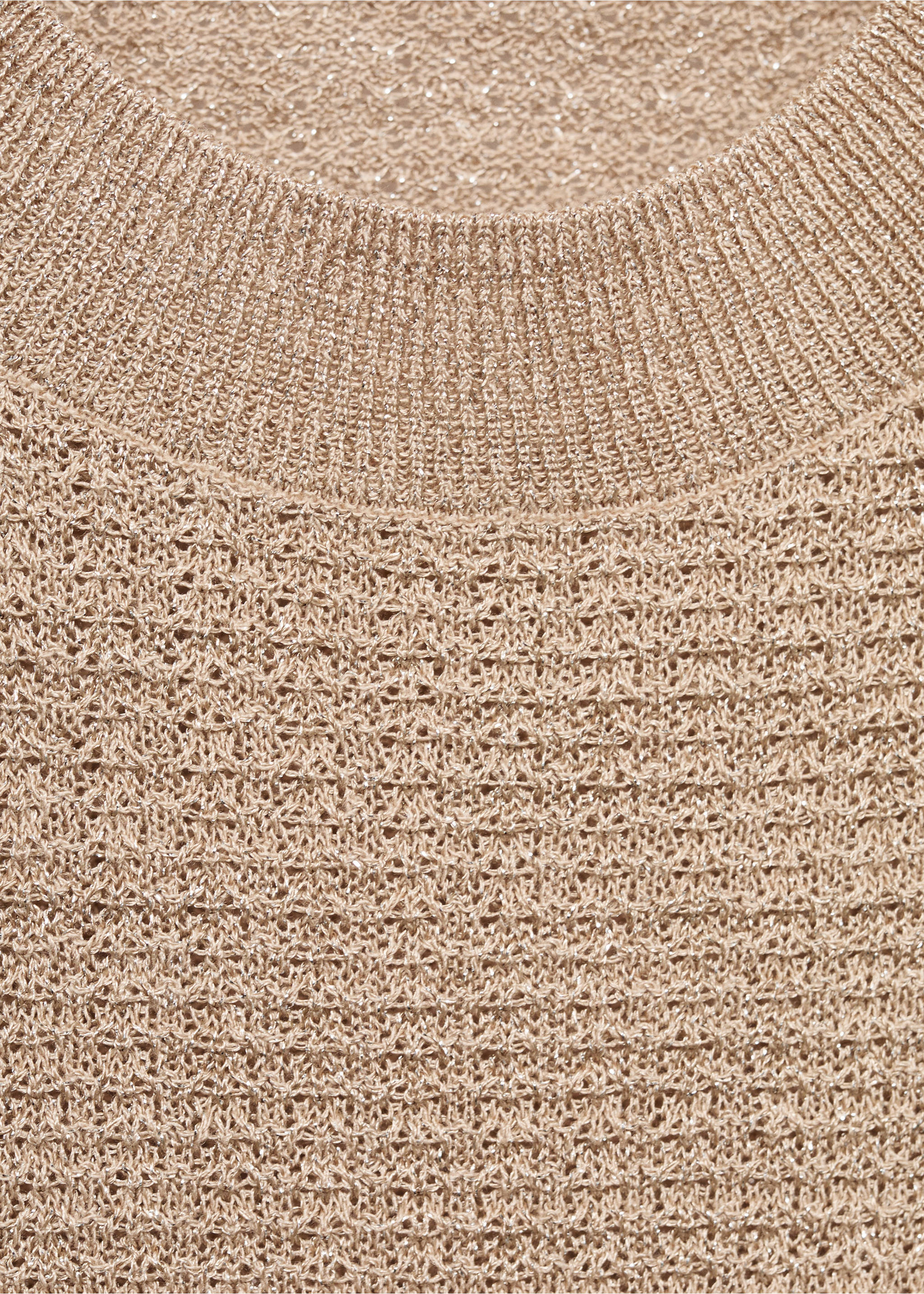 Short-sleeved lurex sweater - Details of the article 8, Silver. Ref: 17042902-00.