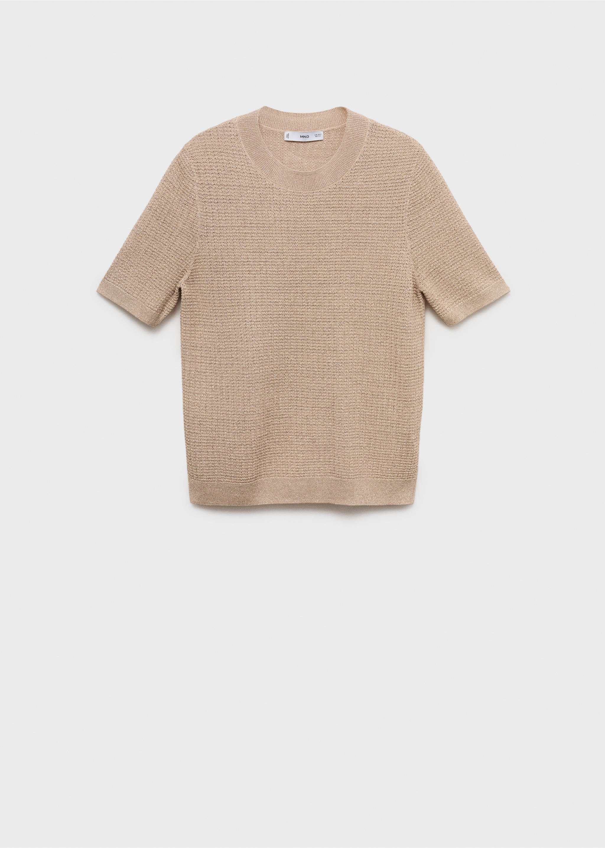 Short-sleeved lurex sweater - Article without model, Silver. Ref: 17042902-00.
