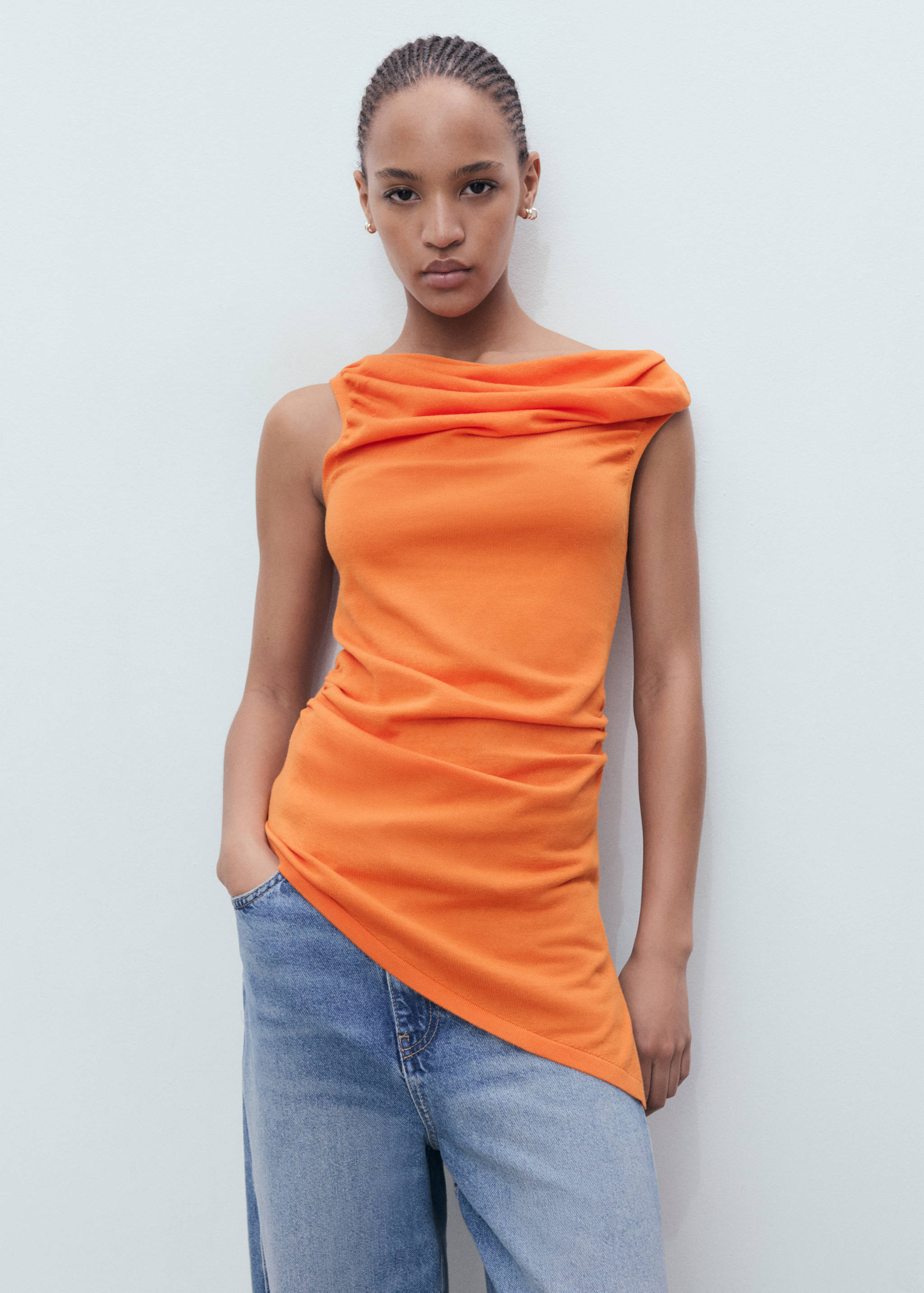 Draped knitted top - Medium plane