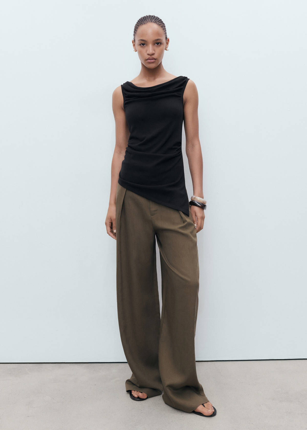 Draped knitted top