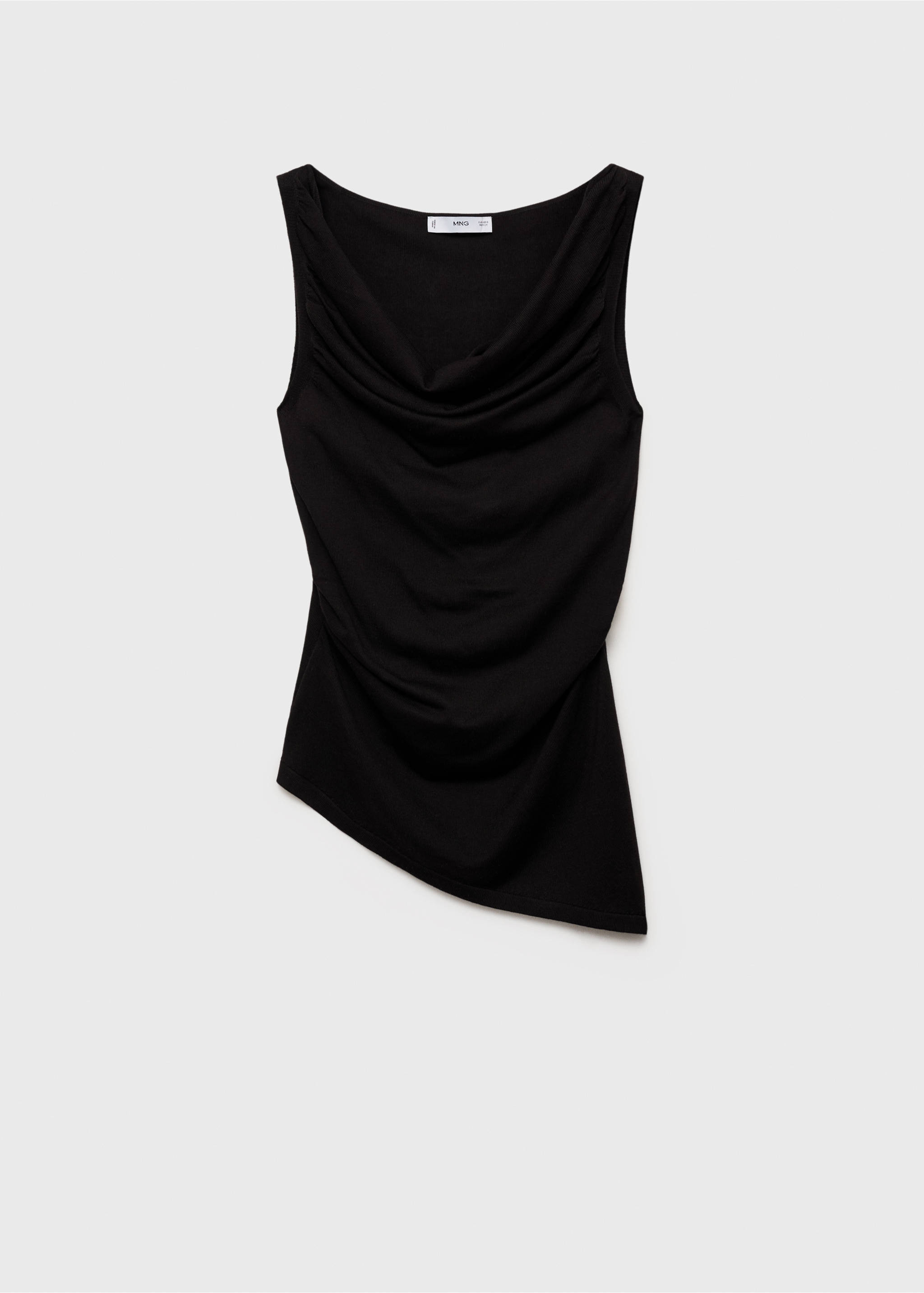Draped knitted top - Article without model, Black. Ref: 17042904-00.
