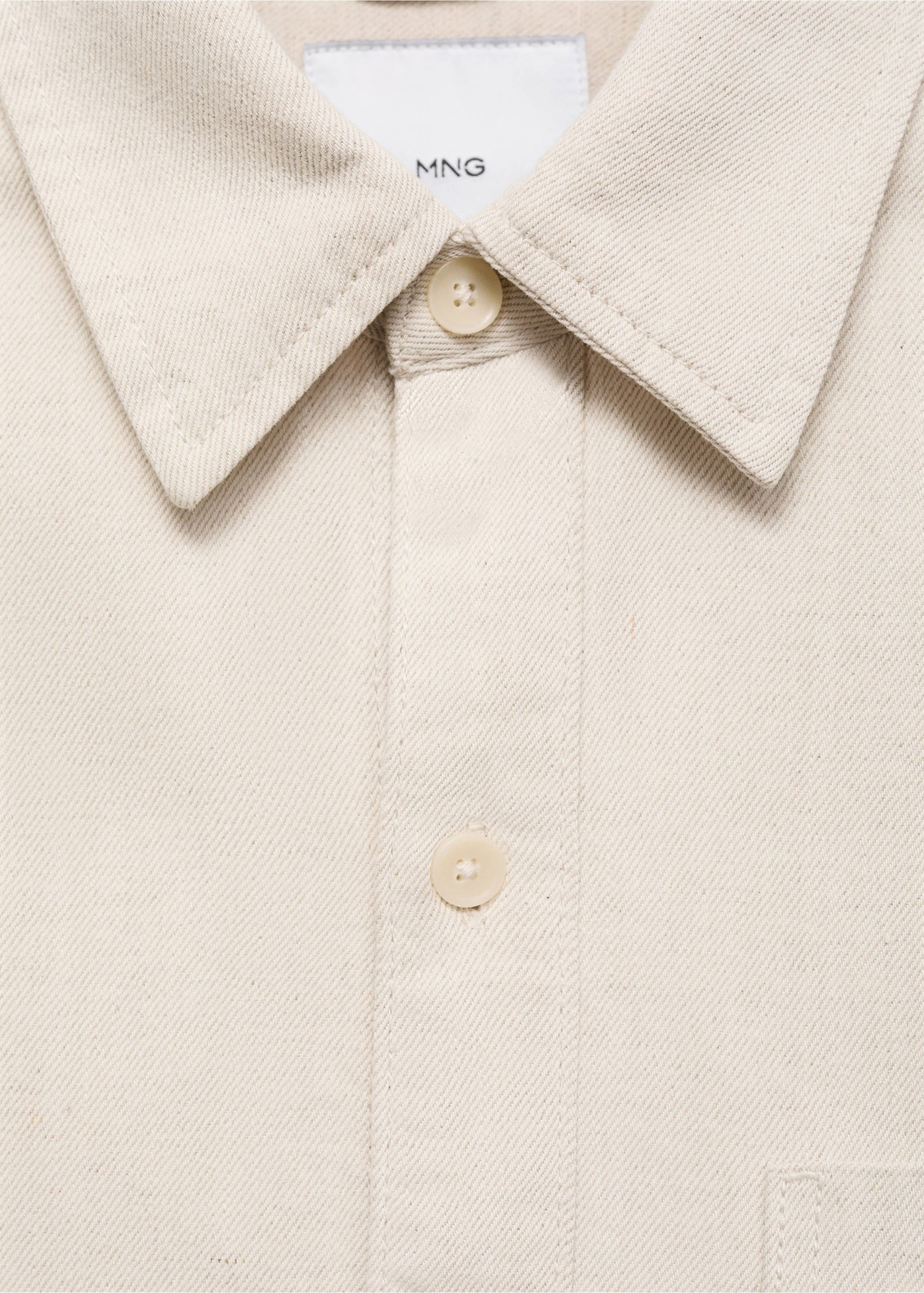 Linen-cotton blend shirt - Details of the article 0, Ecru. Ref: 17042906-00.