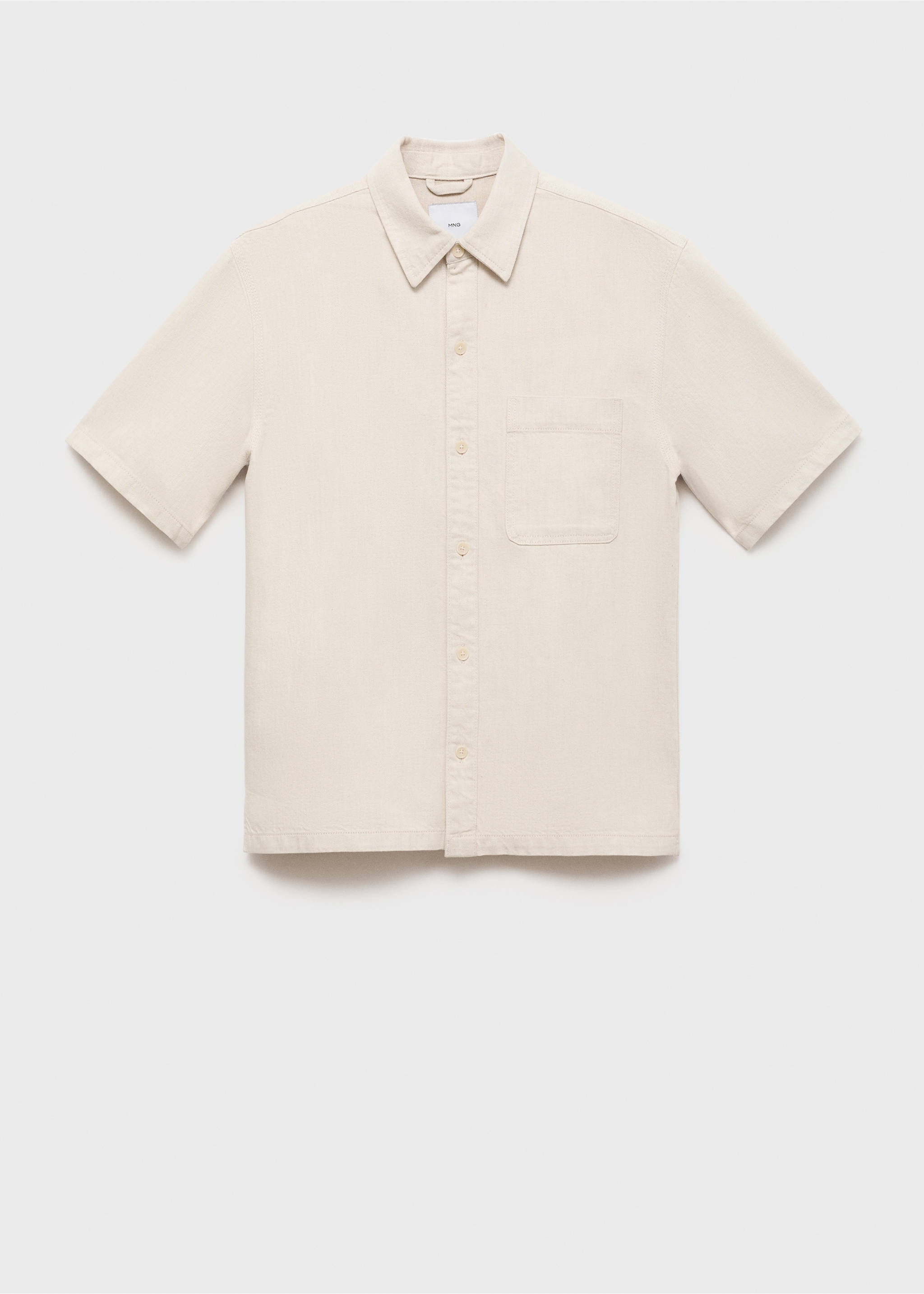 Linen-cotton blend shirt - Article without model, Ecru. Ref: 17042906-00.