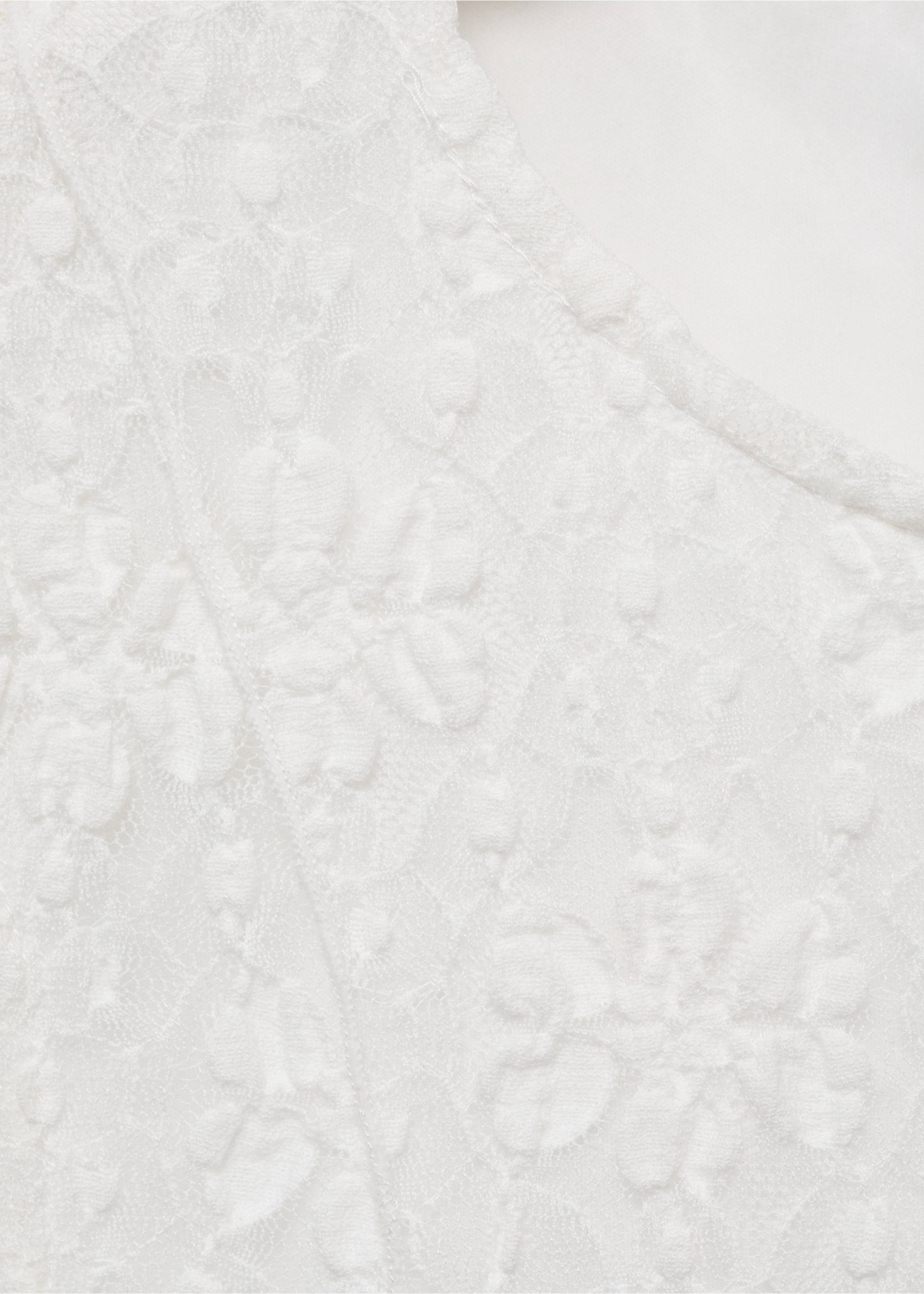 Lace strap T-shirt - Details of the article 8, White. Ref: 17042907-00.