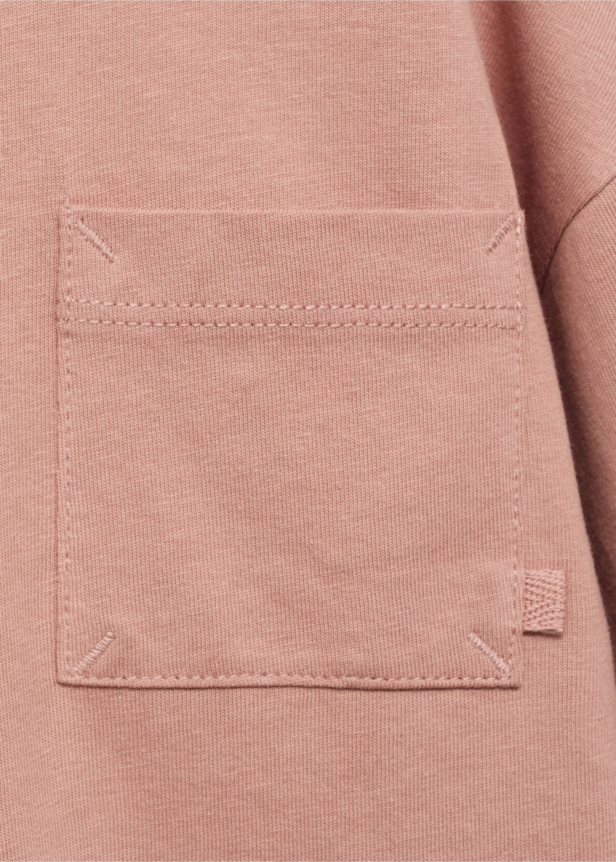 Pocket cotton T-shirt - Details of the article 8, Pale Pink. Ref: 17042909-00.