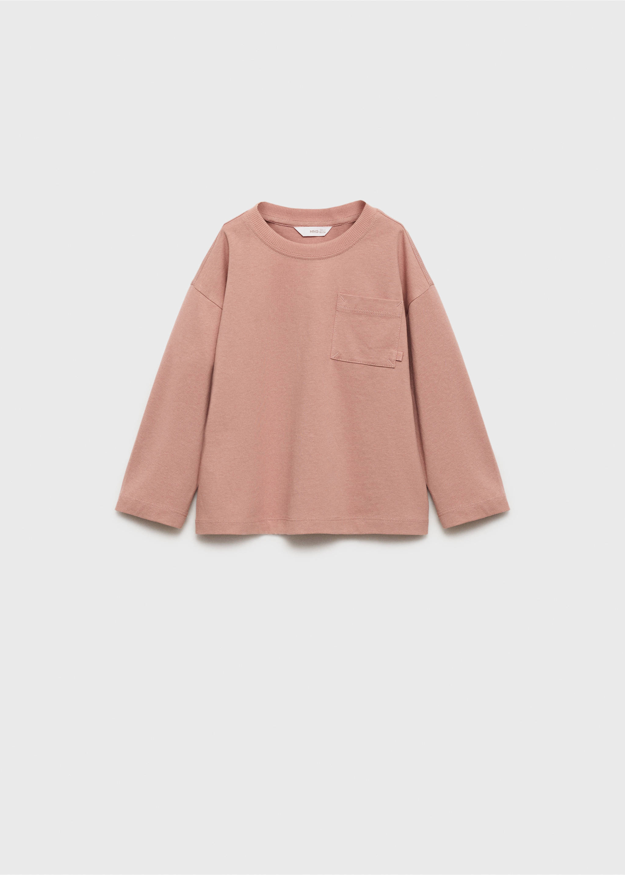 Pocket cotton T-shirt - Article without model, Pale Pink. Ref: 17042909-00.