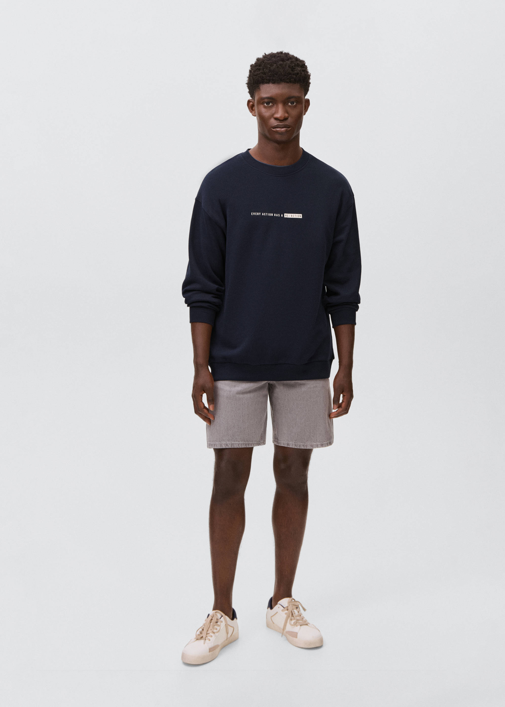 Gemustertes Baumwoll-Sweatshirt - Allgemeine Ansicht