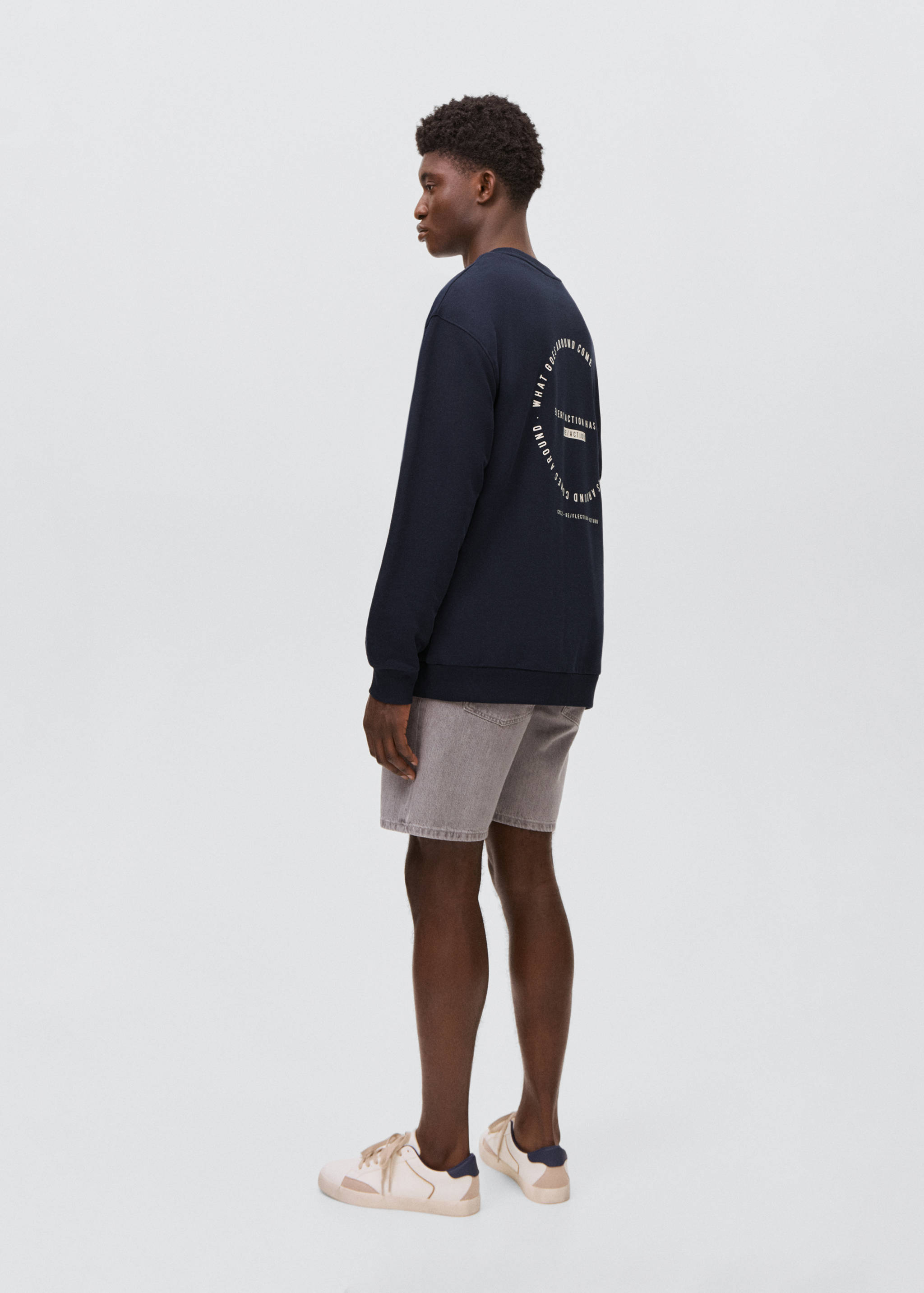 Gemustertes Baumwoll-Sweatshirt - Rückseite des Artikels