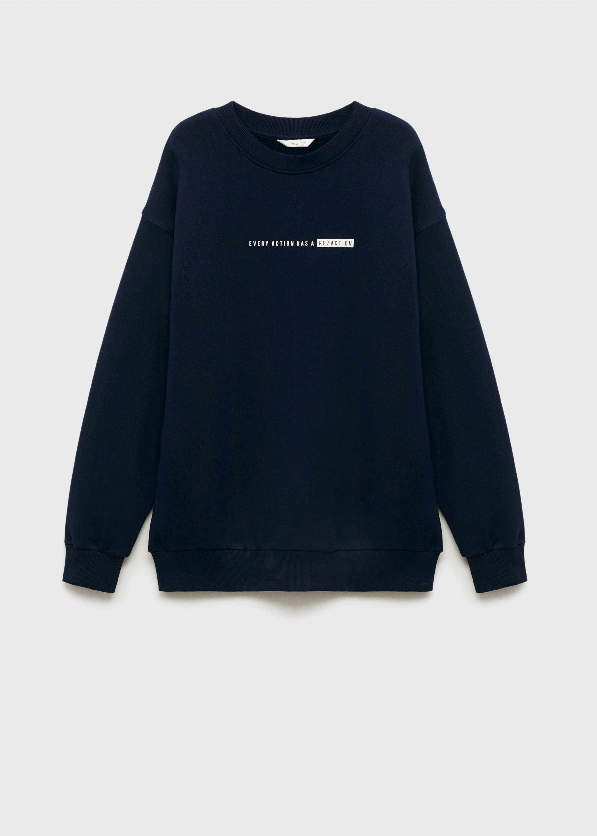 Gemustertes Baumwoll-Sweatshirt - Artikel ohne Model, Marineblau. Ref: 17042912-00.