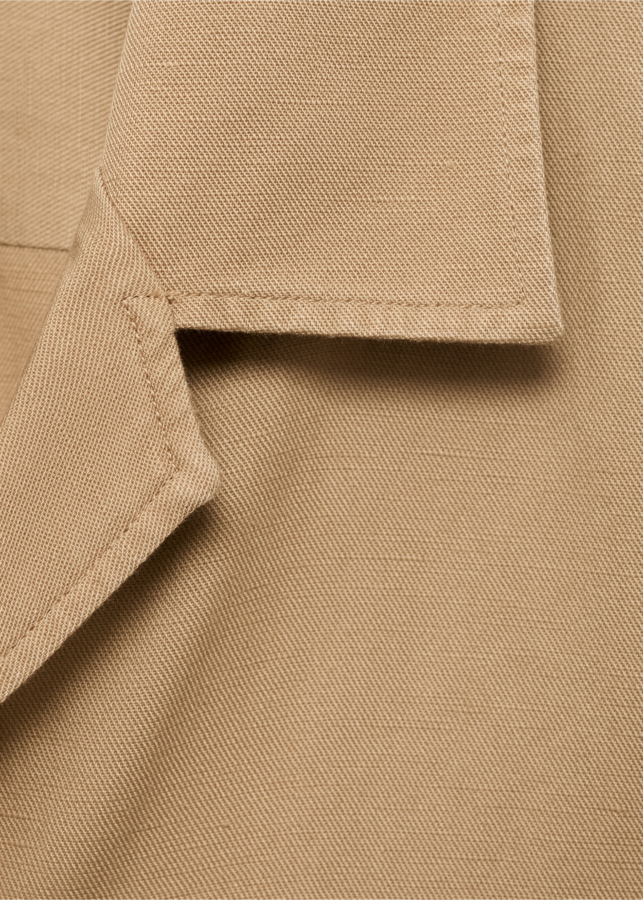 Regular-fit linen blend shirt - Details of the article 0, Beige. Ref: 17042913-00.