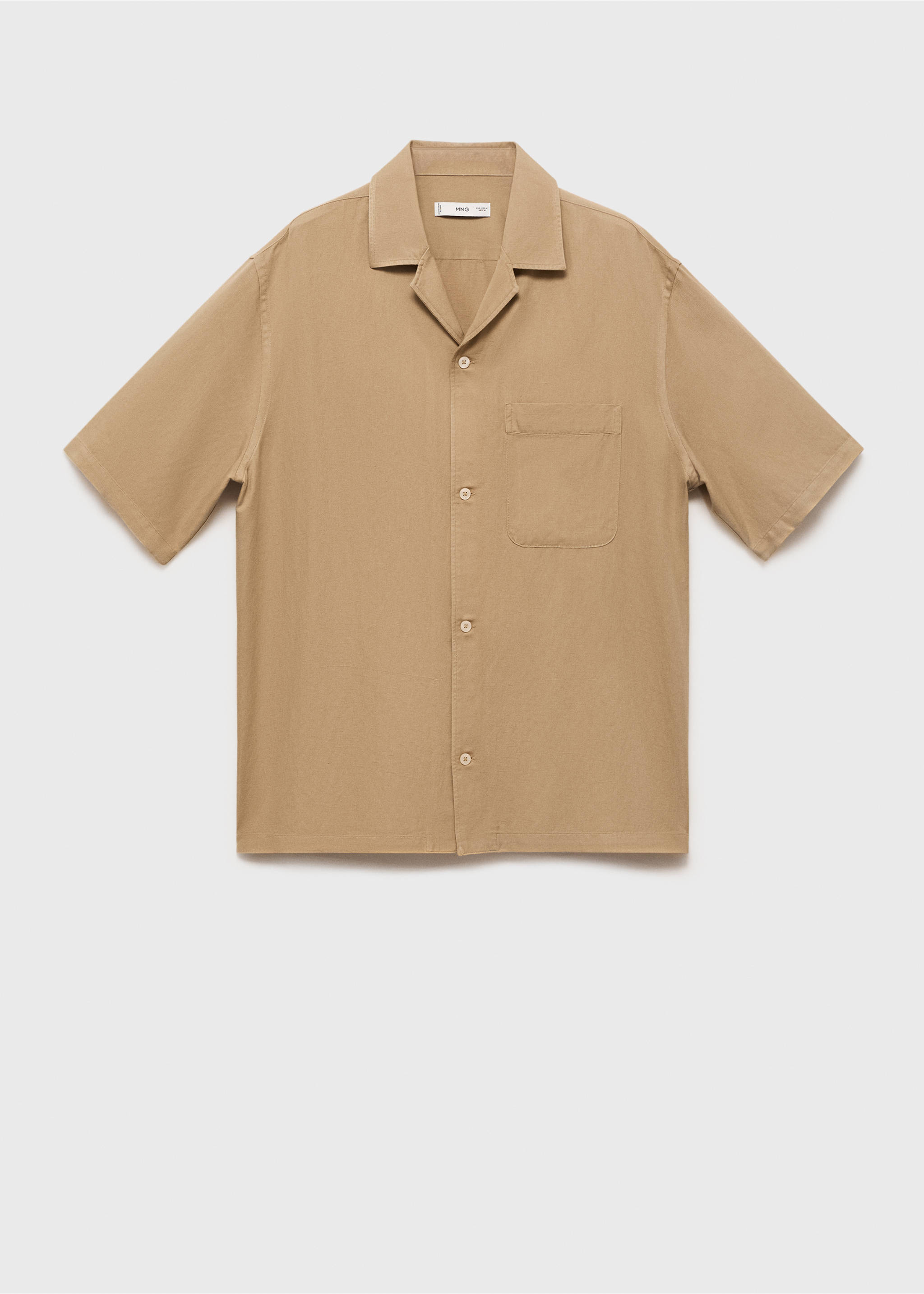 Regular-fit linen blend shirt - Article without model, Beige. Ref: 17042913-00.