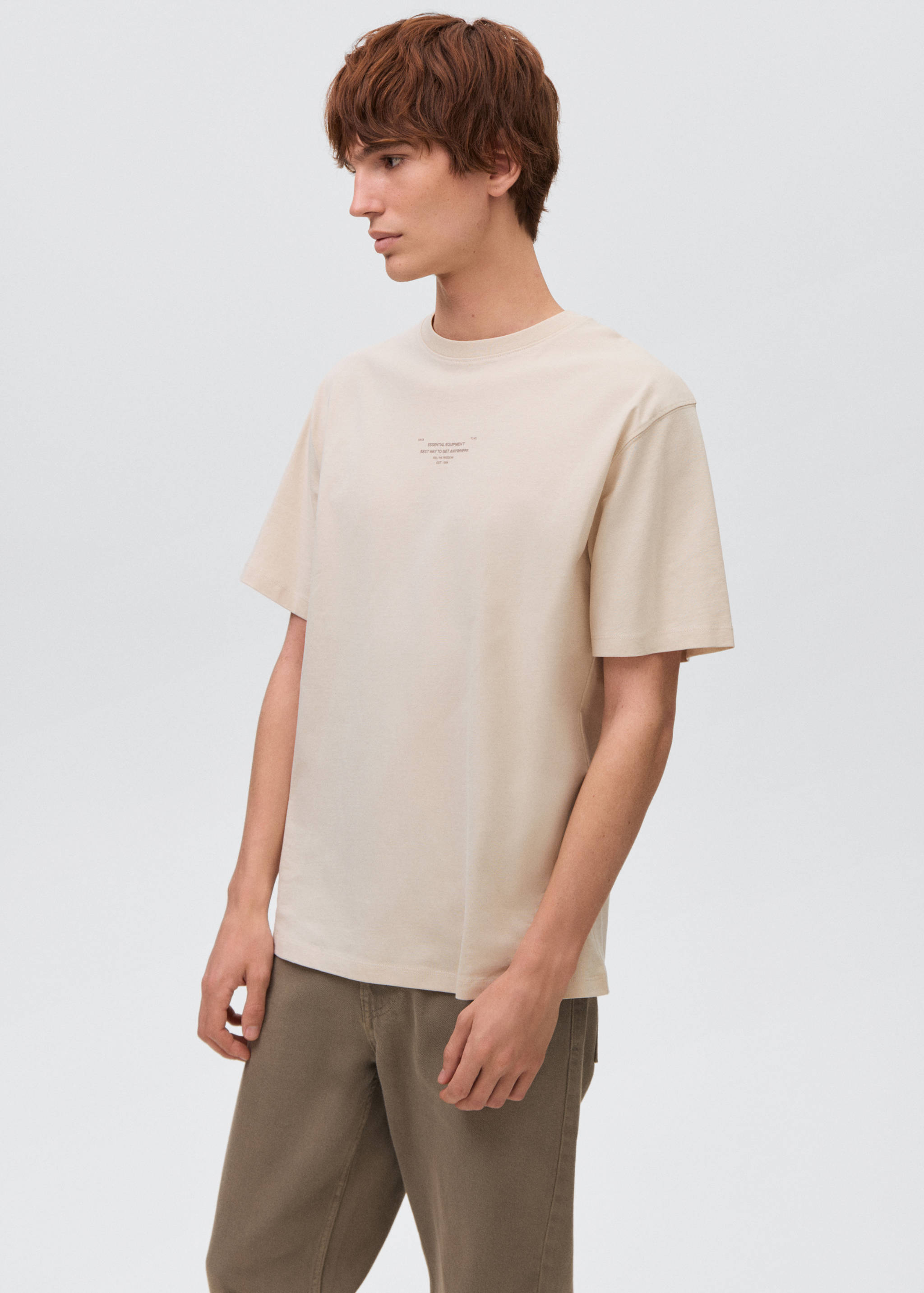 Printed cotton-blend t-shirt - Medium plane