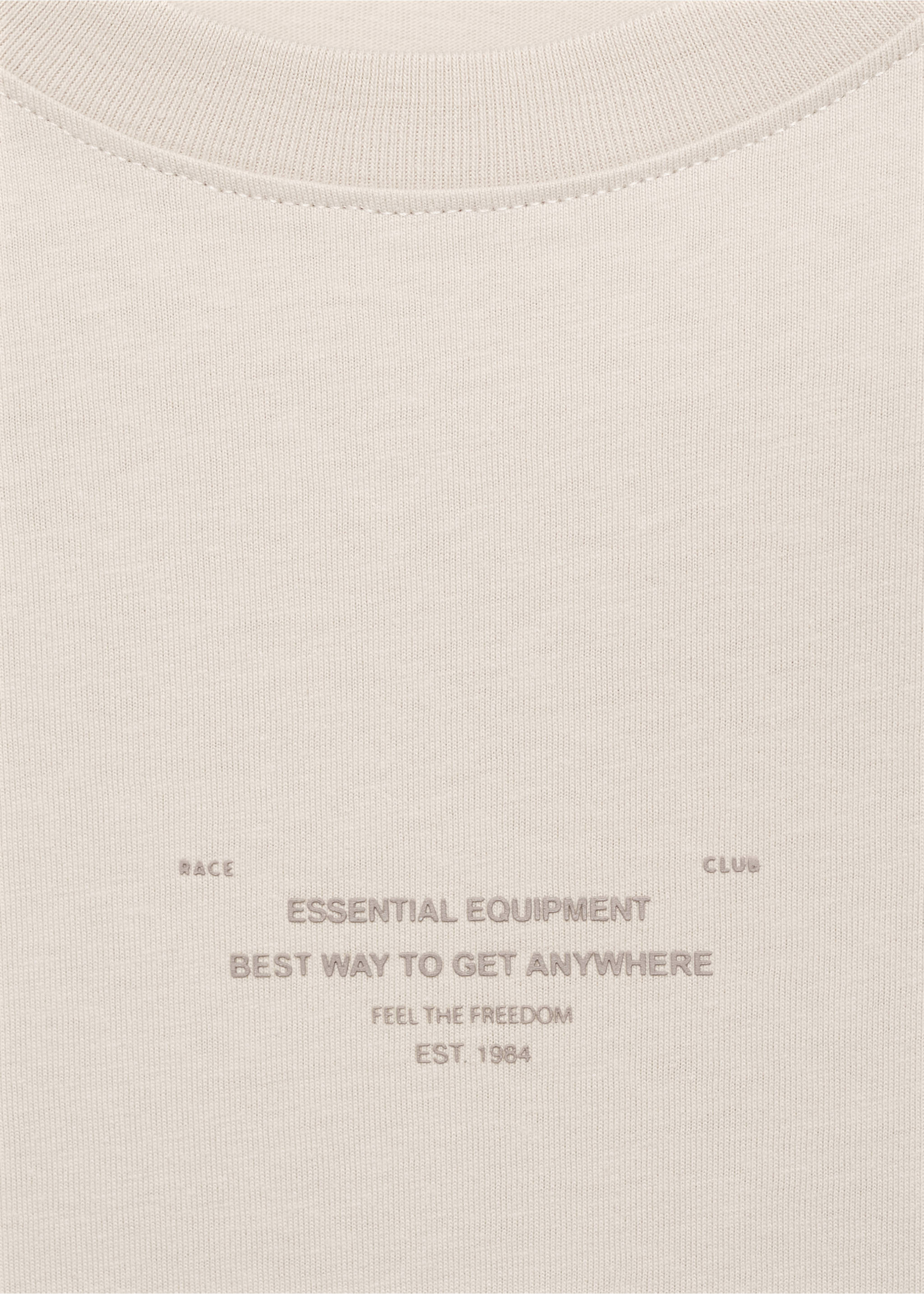 Printed cotton-blend t-shirt - Details of the article 8, Sand. Ref: 17042914-00.