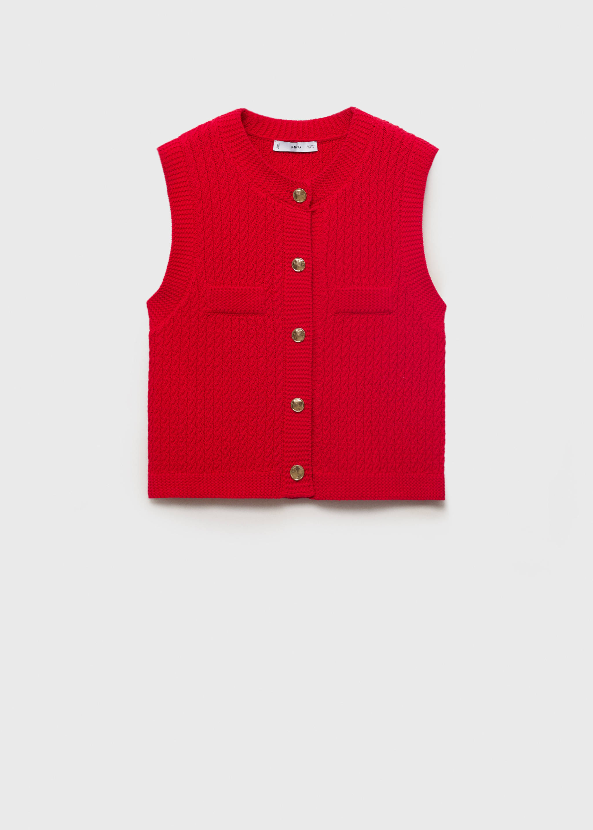Chunky-knit waistcoat with buttons - Article without model