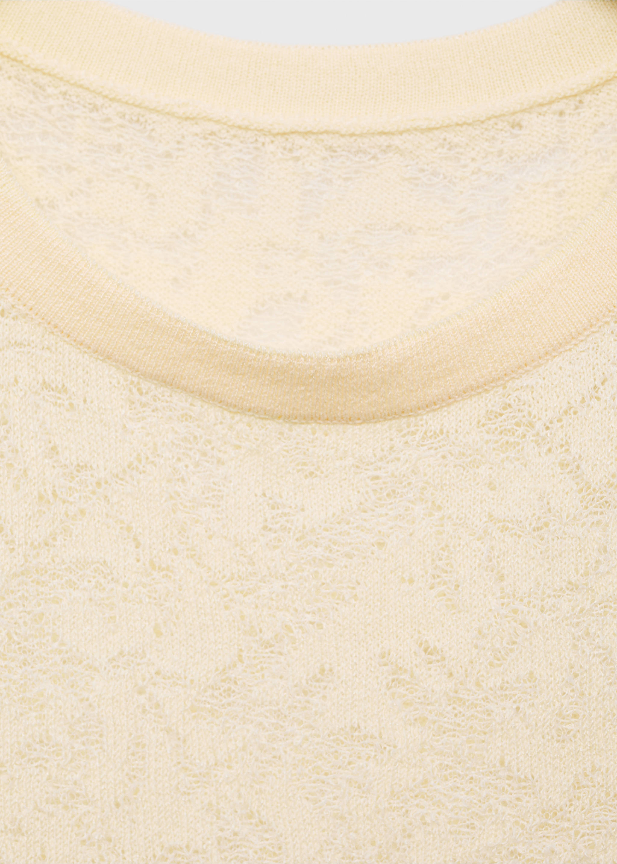 Openwork knit top - Details of the article 8, Ecru. Ref: 17042927-00.