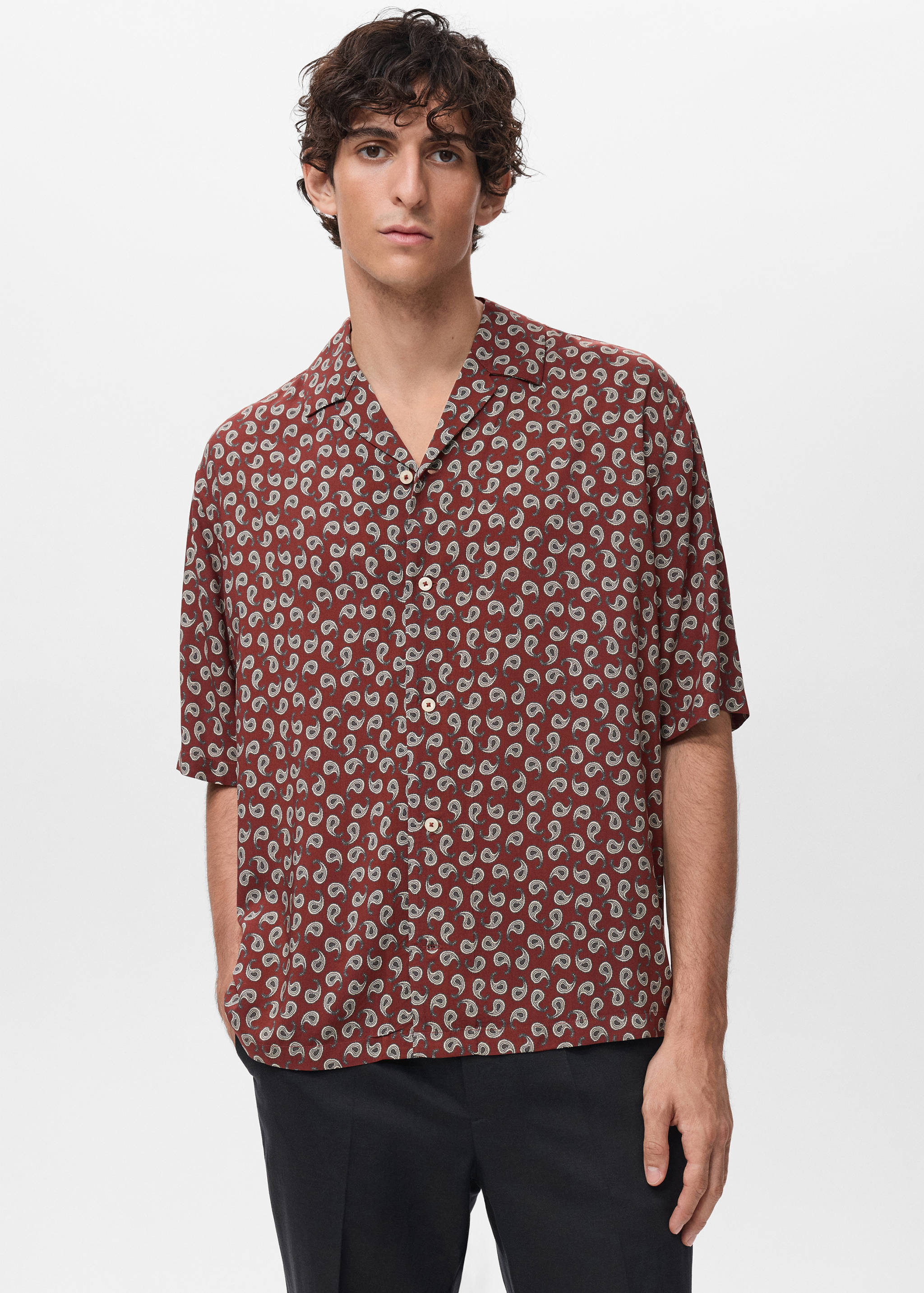 Printed fluid regular-fit shirt - Medium plane