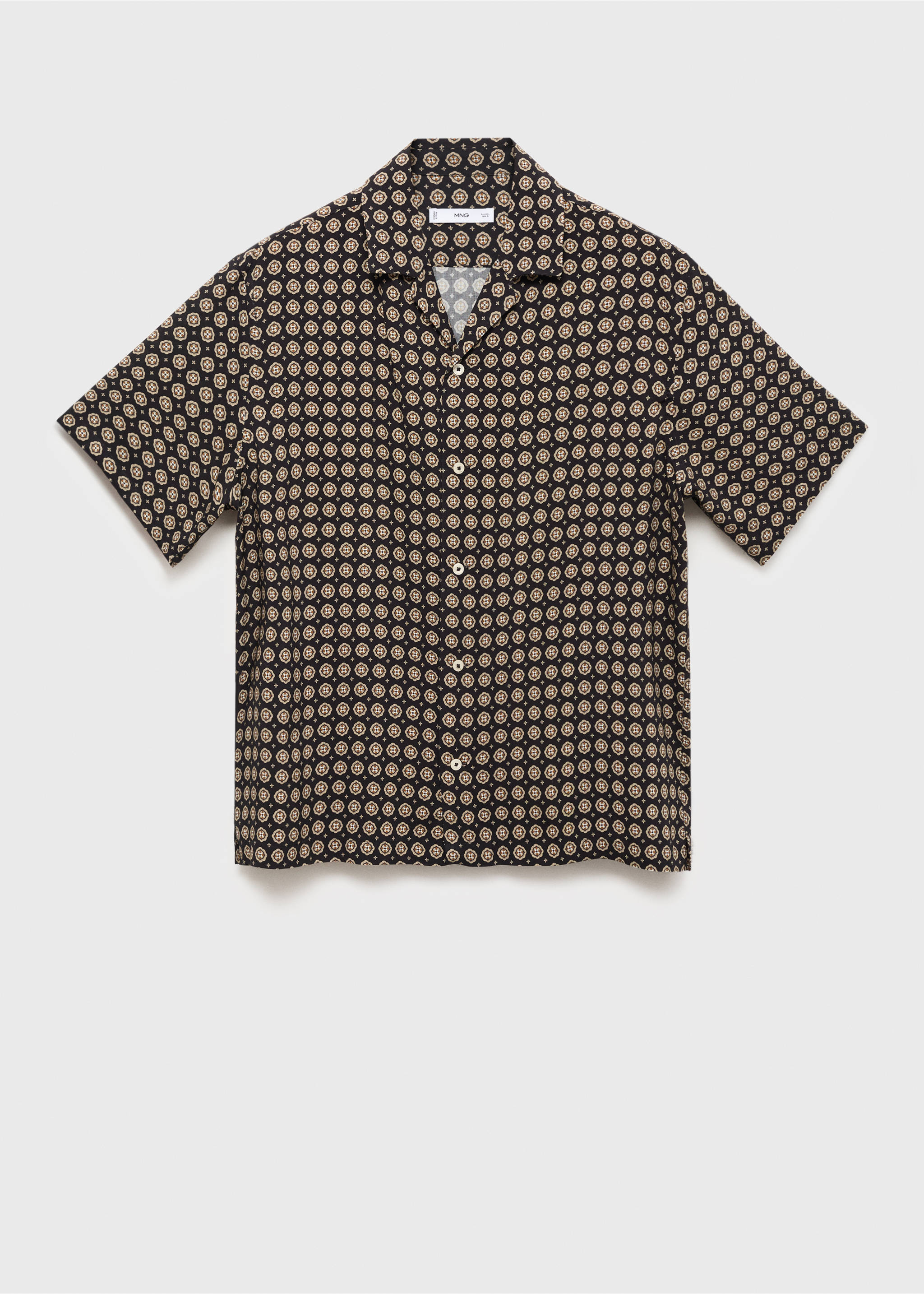 Printed fluid regular-fit shirt - Article without model, Black. Ref: 17042929-00.