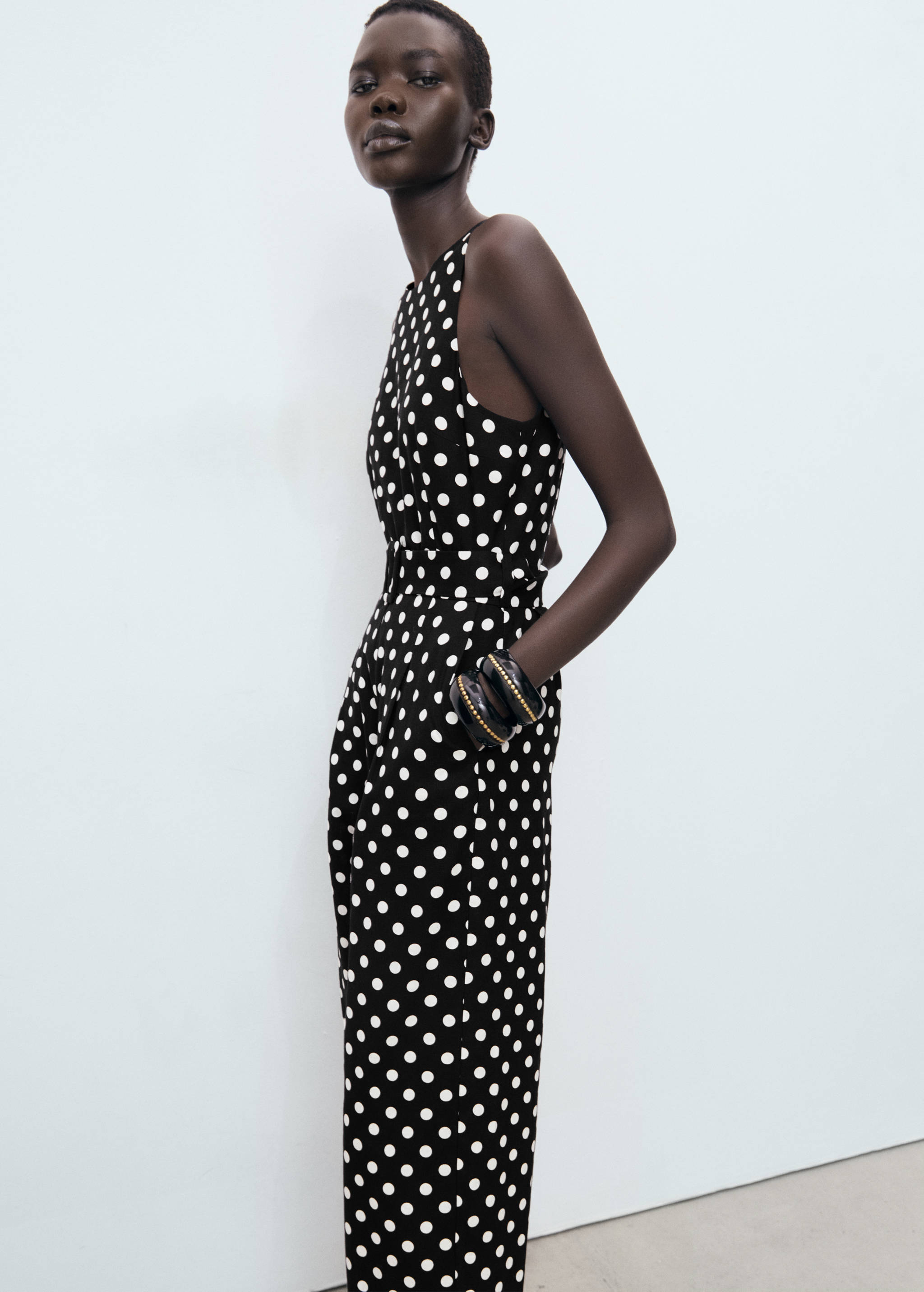 Polka-dot belt jumpsuit - Medium plane