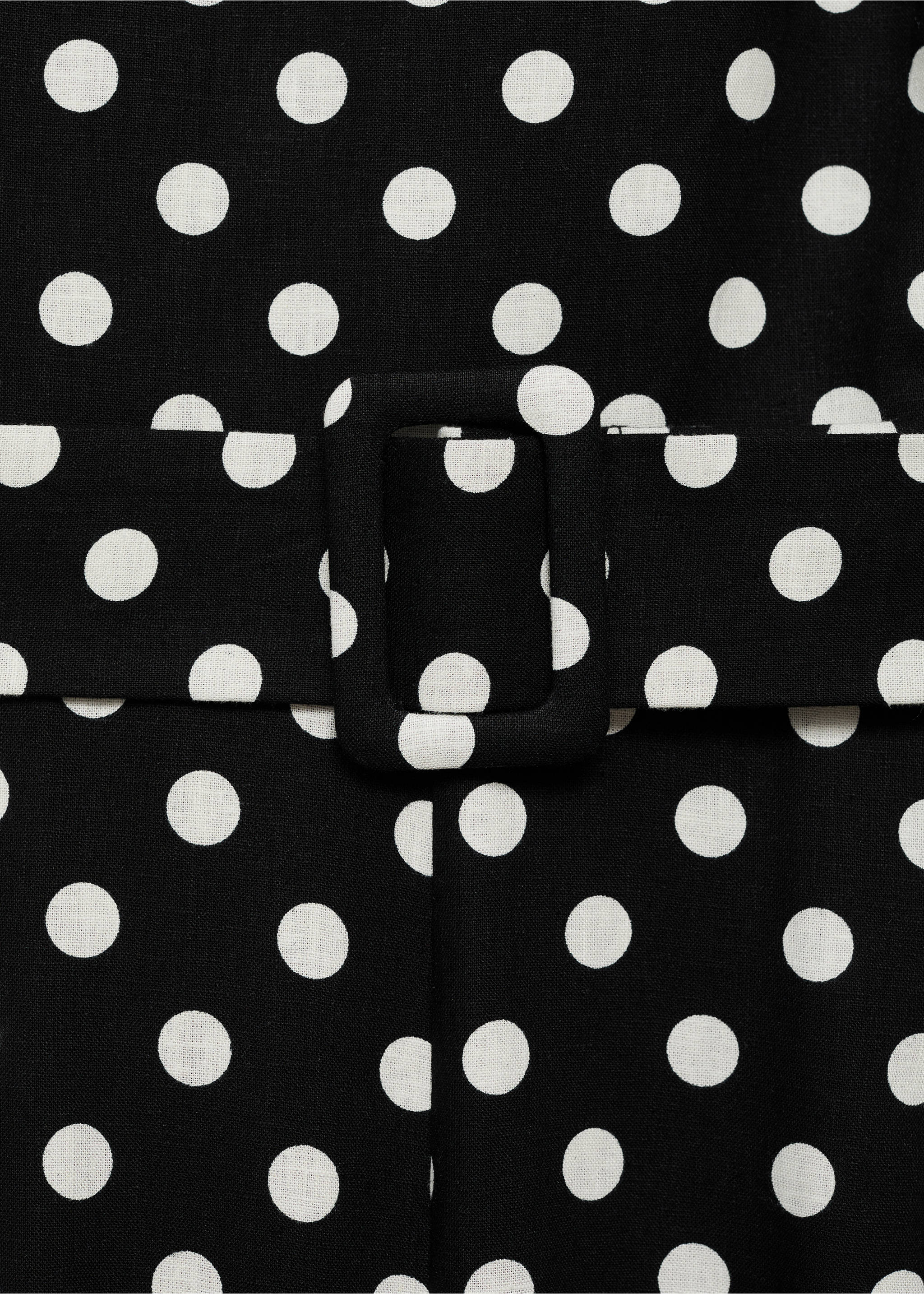 Polka-dot belt jumpsuit - Details of the article 8, Black. Ref: 17042930-00.