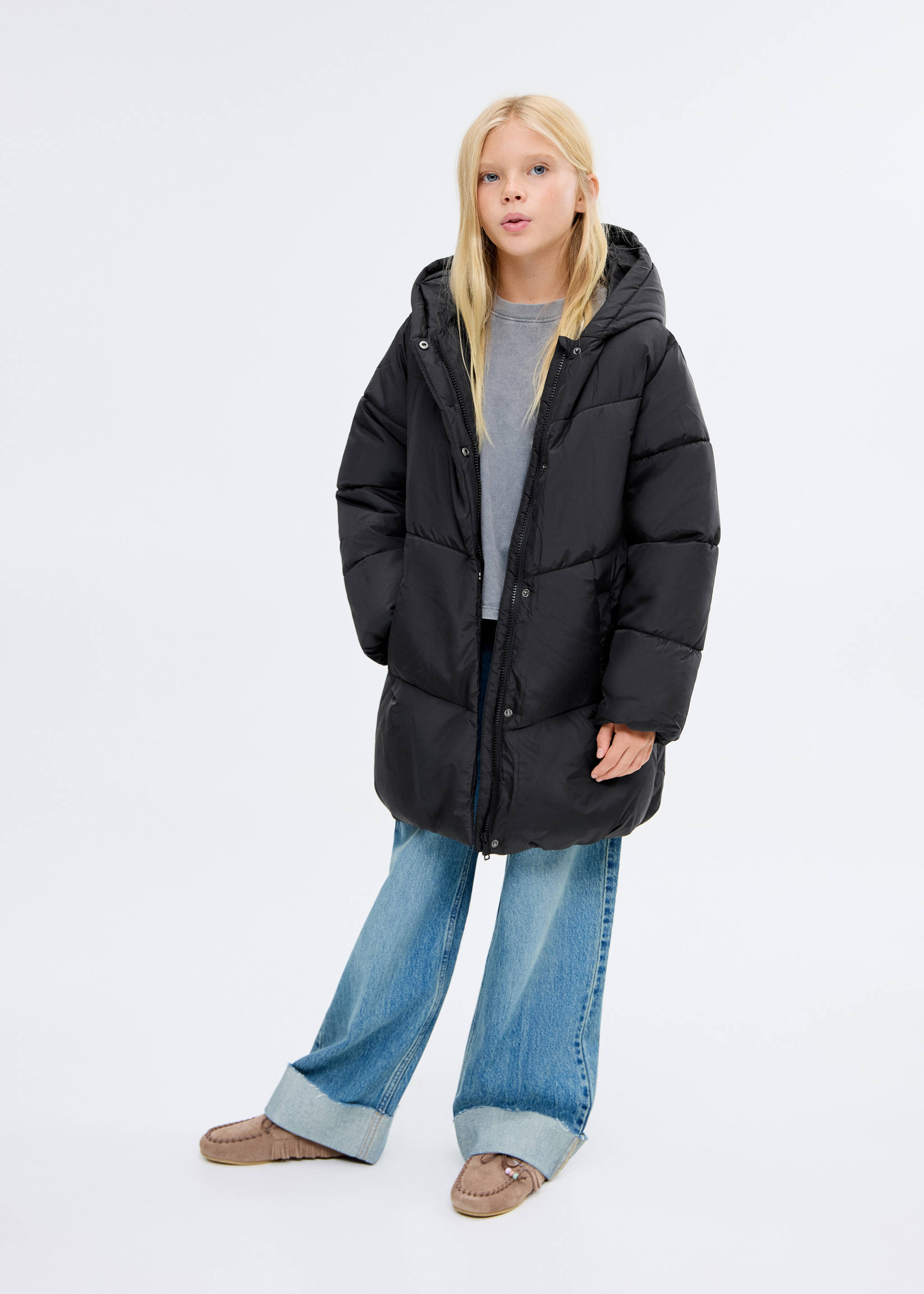Anorak matelassé à capuche - Plan général