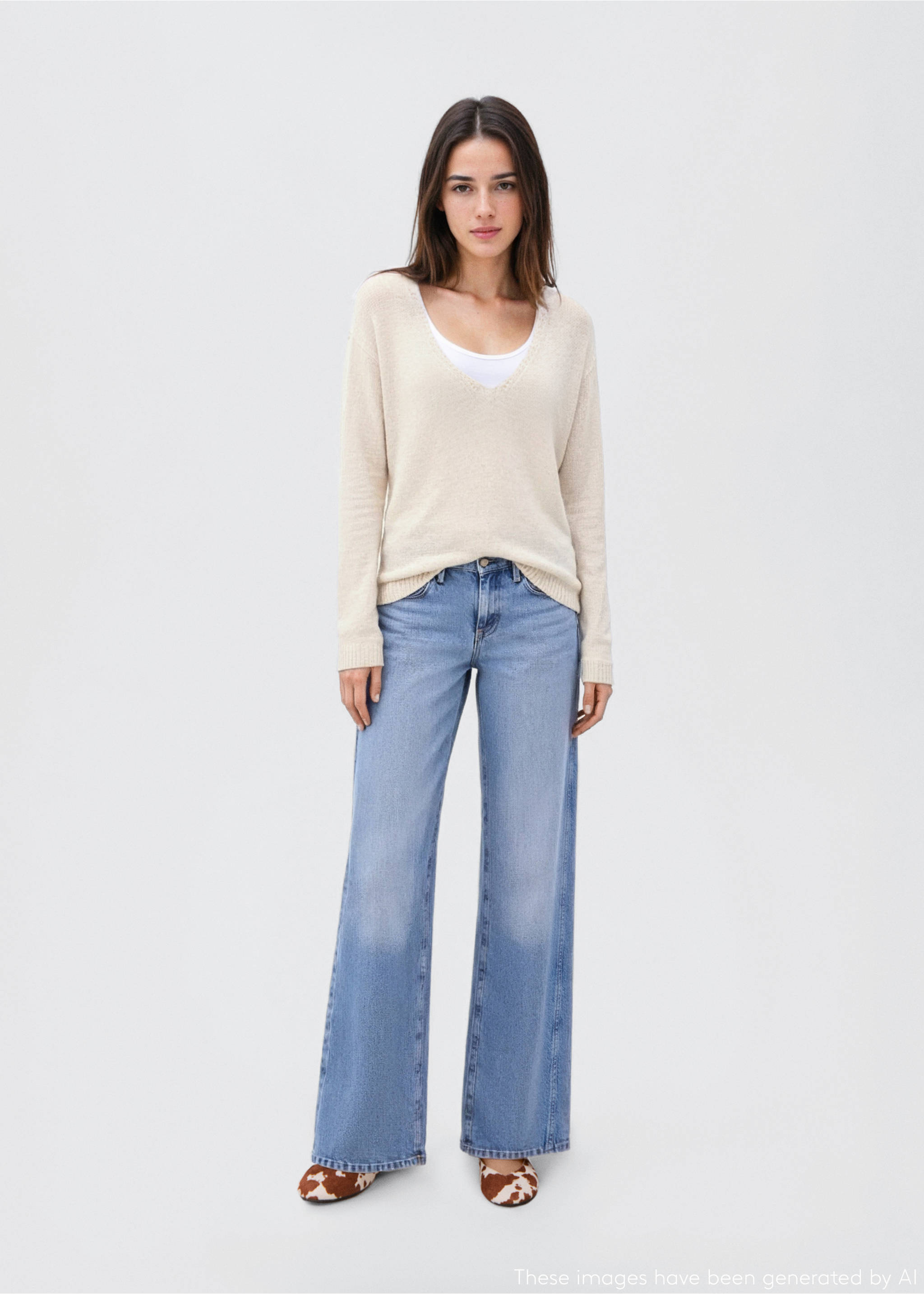 Openwork knit sweater - General plane, Off White. Ref: 17043274-00.