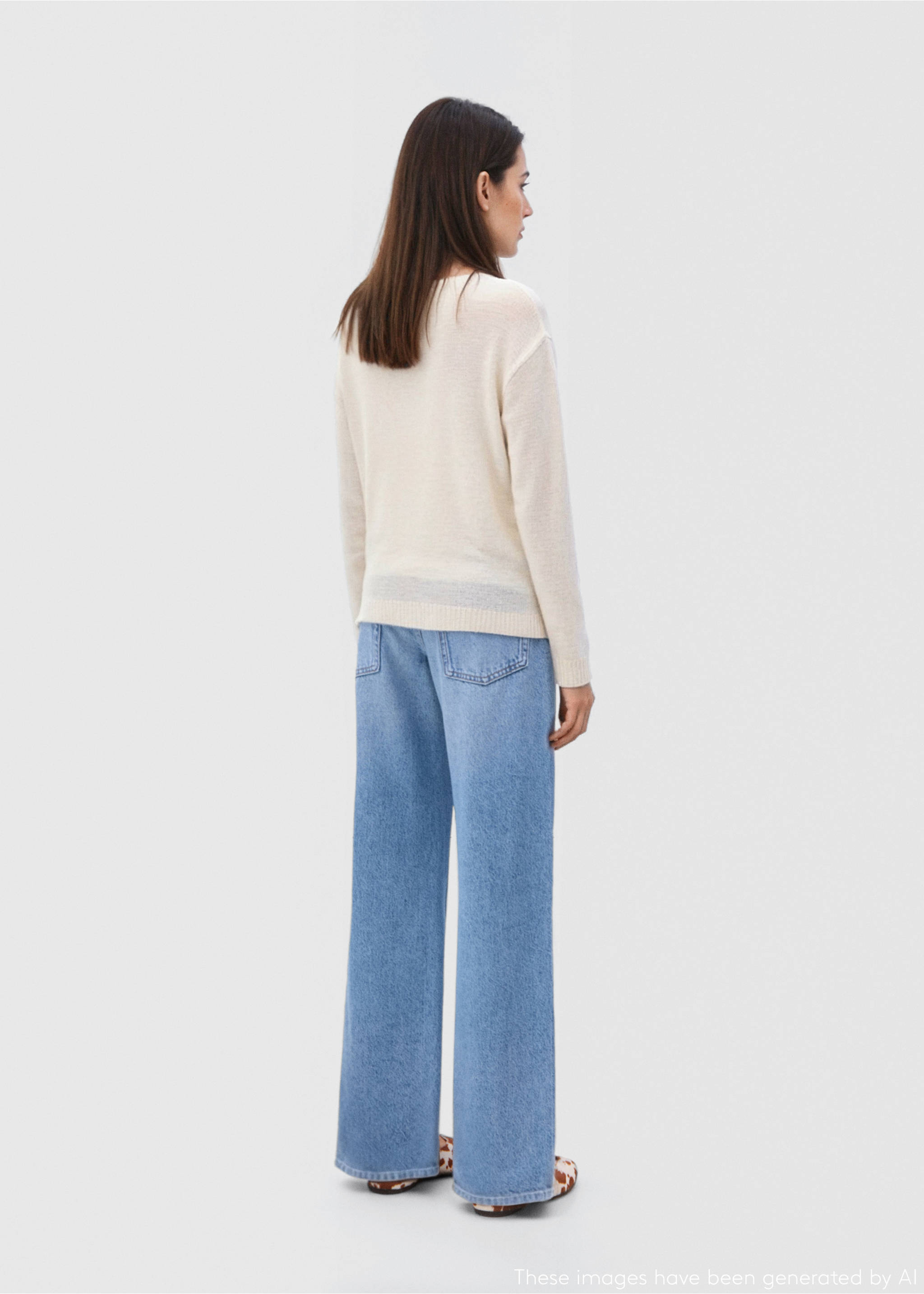 Openwork knit sweater - Reverse of the article, Off White. Ref: 17043274-00.