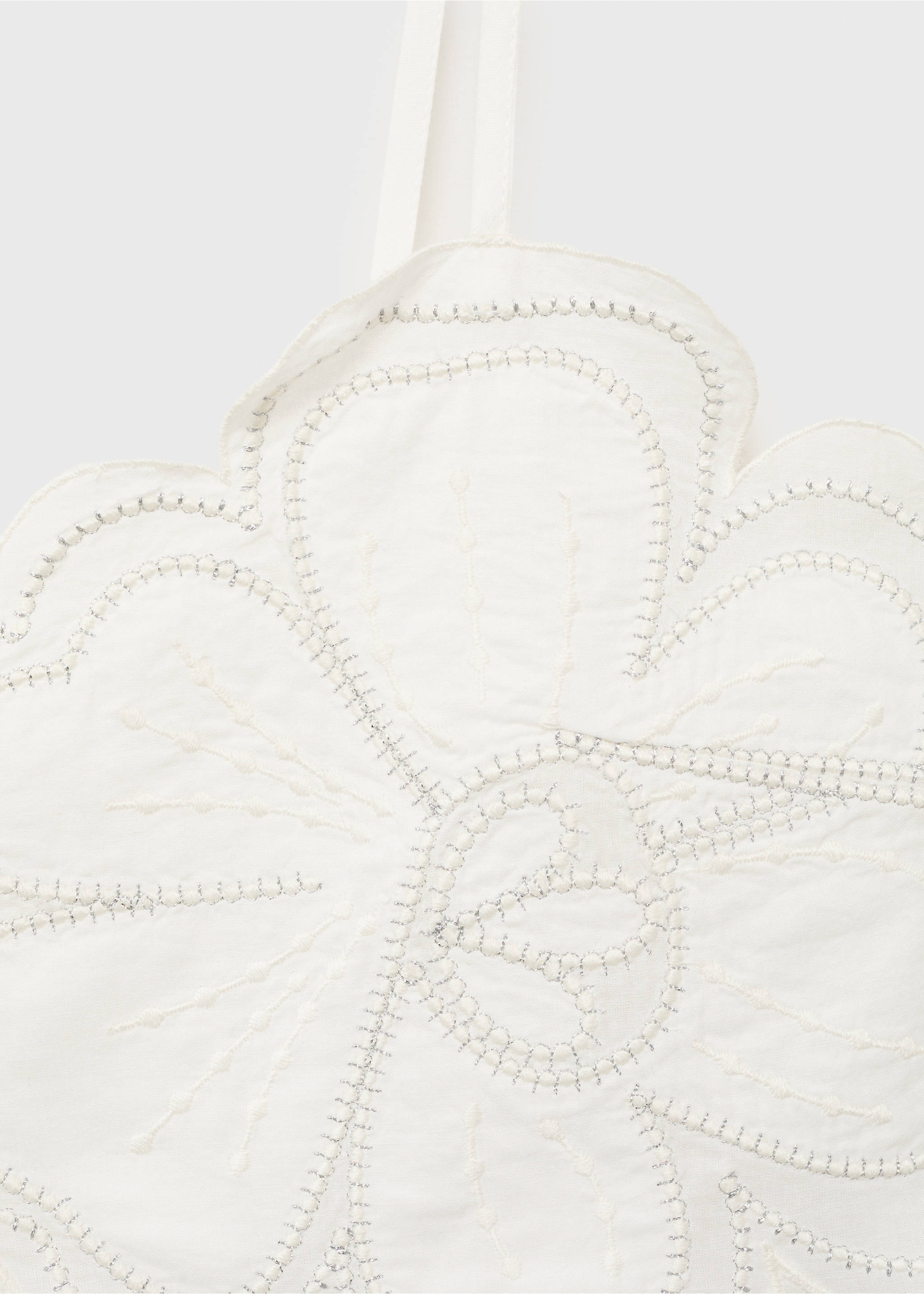 Embroidered flower top - Details of the article 8, Off White. Ref: 17043275-00.
