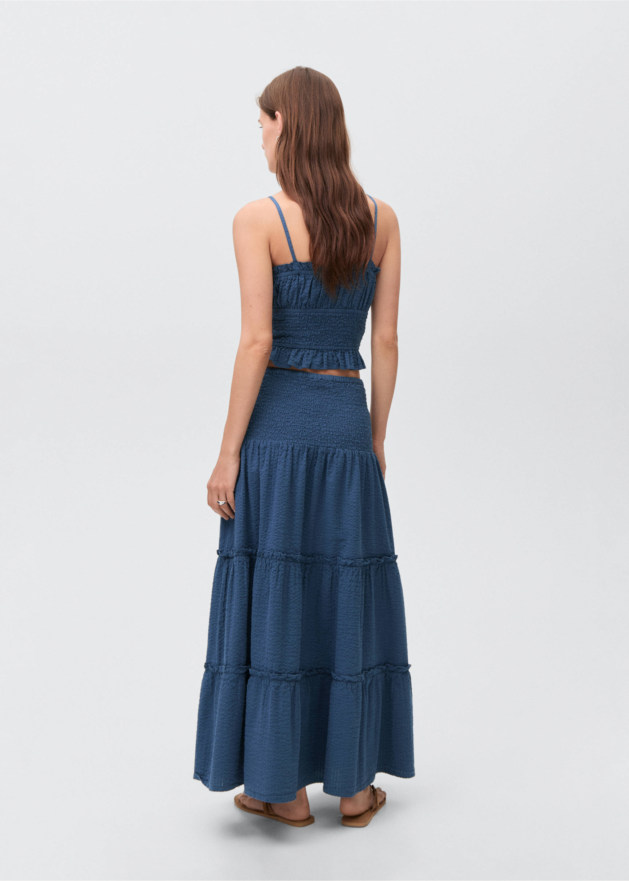 Mirror-embroidered top - Reverse of the article, Navy. Ref: 17043276-00.