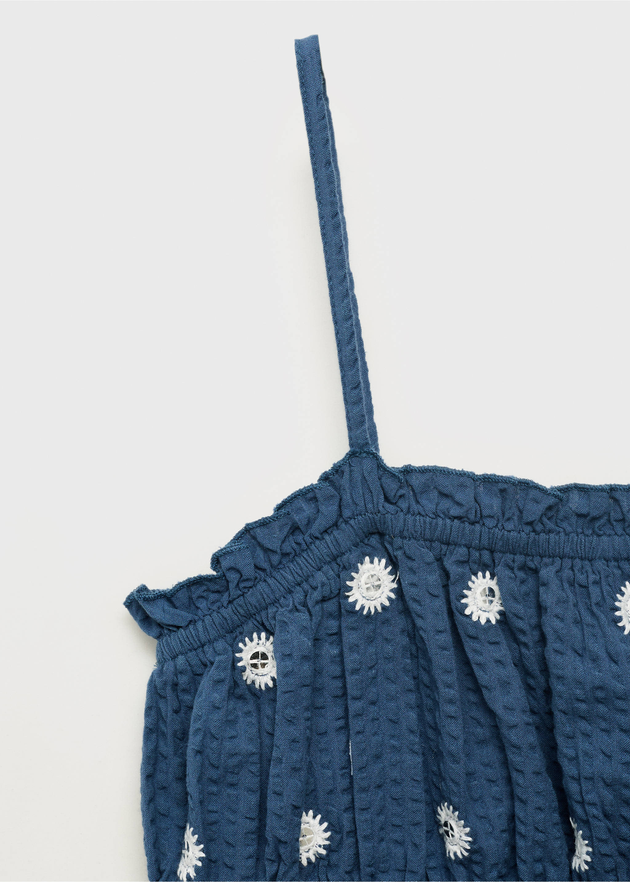Mirror-embroidered top - Details of the article 8, Navy. Ref: 17043276-00.