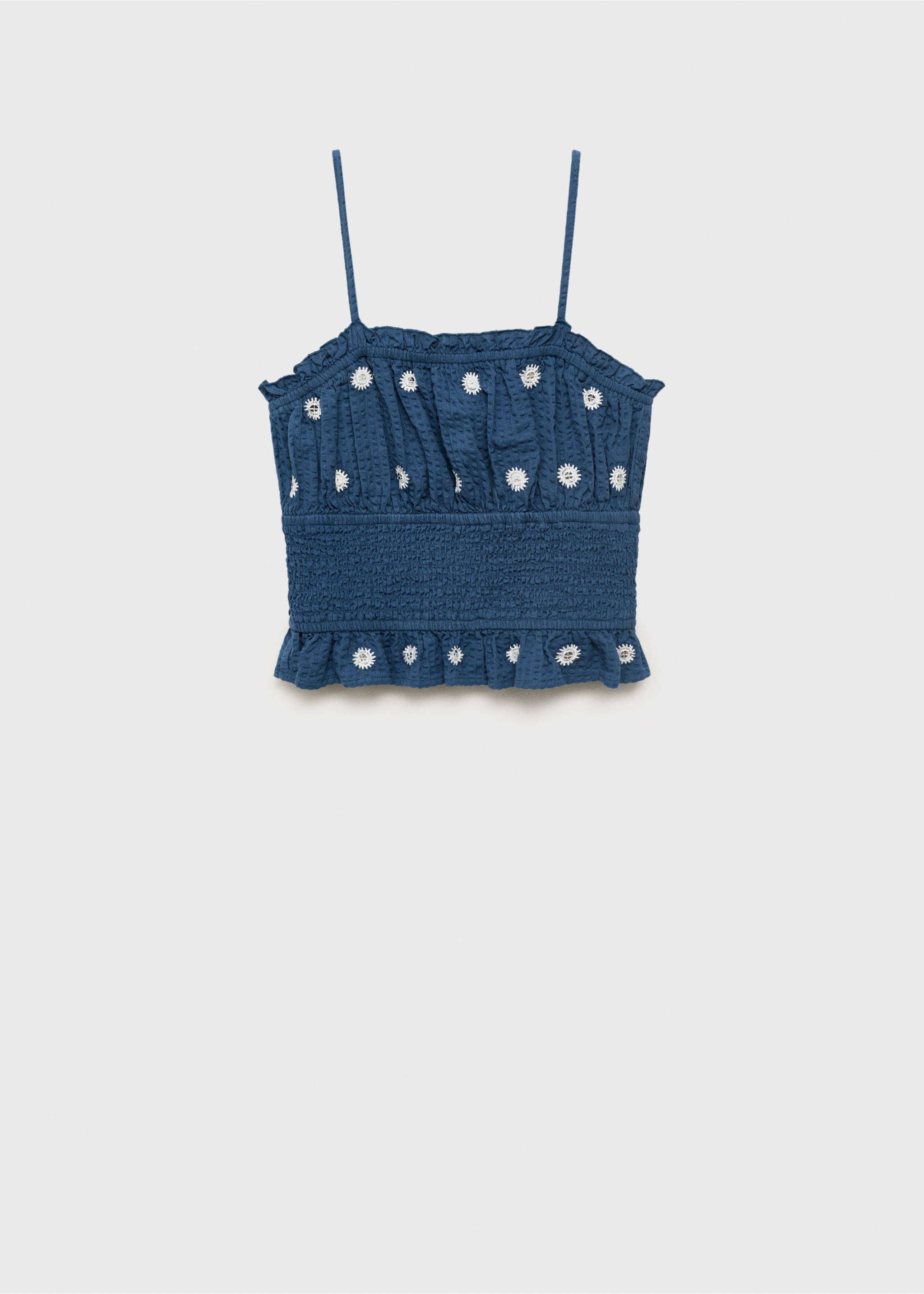 Mirror-embroidered top - Article without model, Navy. Ref: 17043276-00.