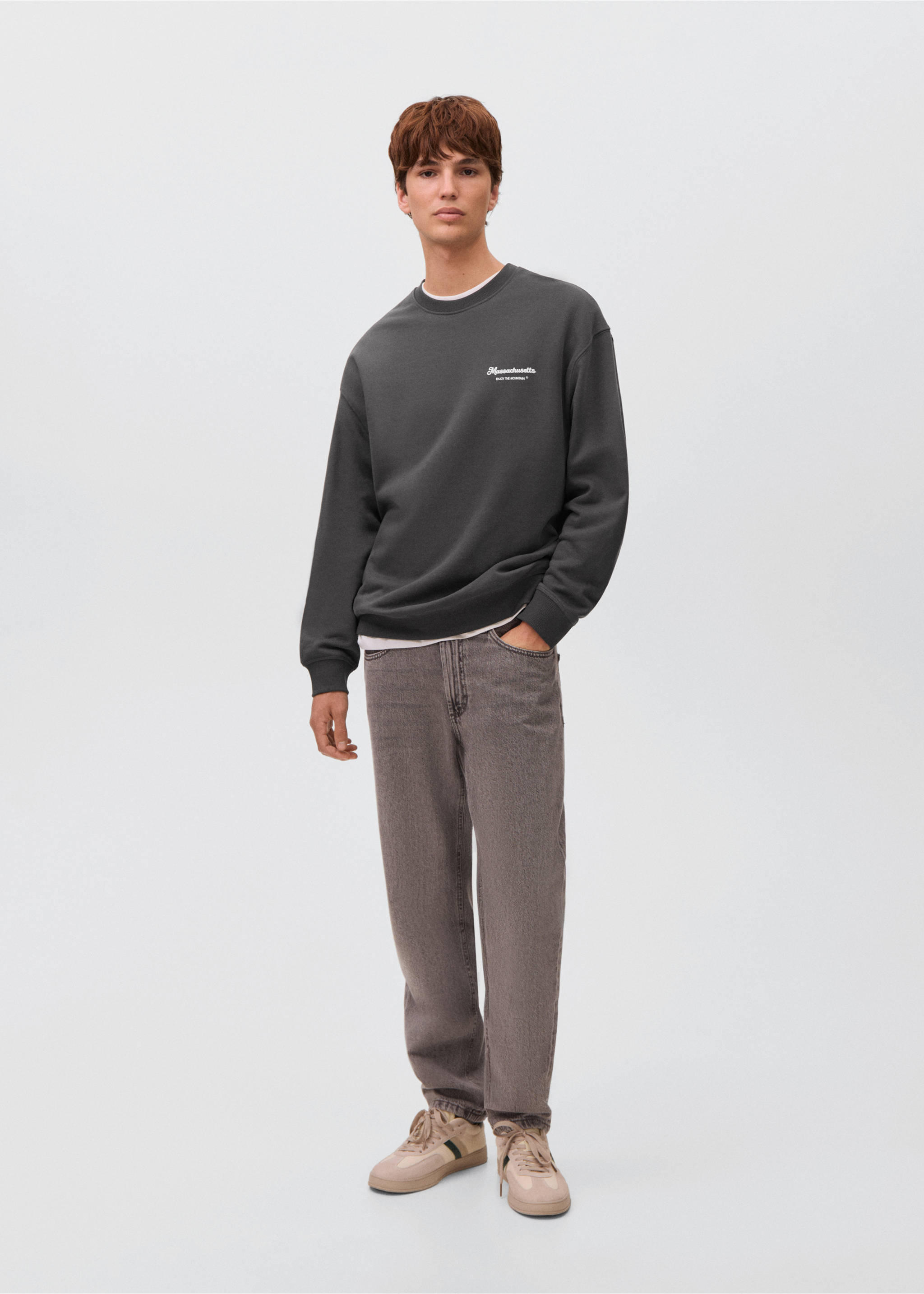 Τζιν regular fit - Γενικό πλάνο, Γκρι Ντένιμ. Ref: 17043279-00.