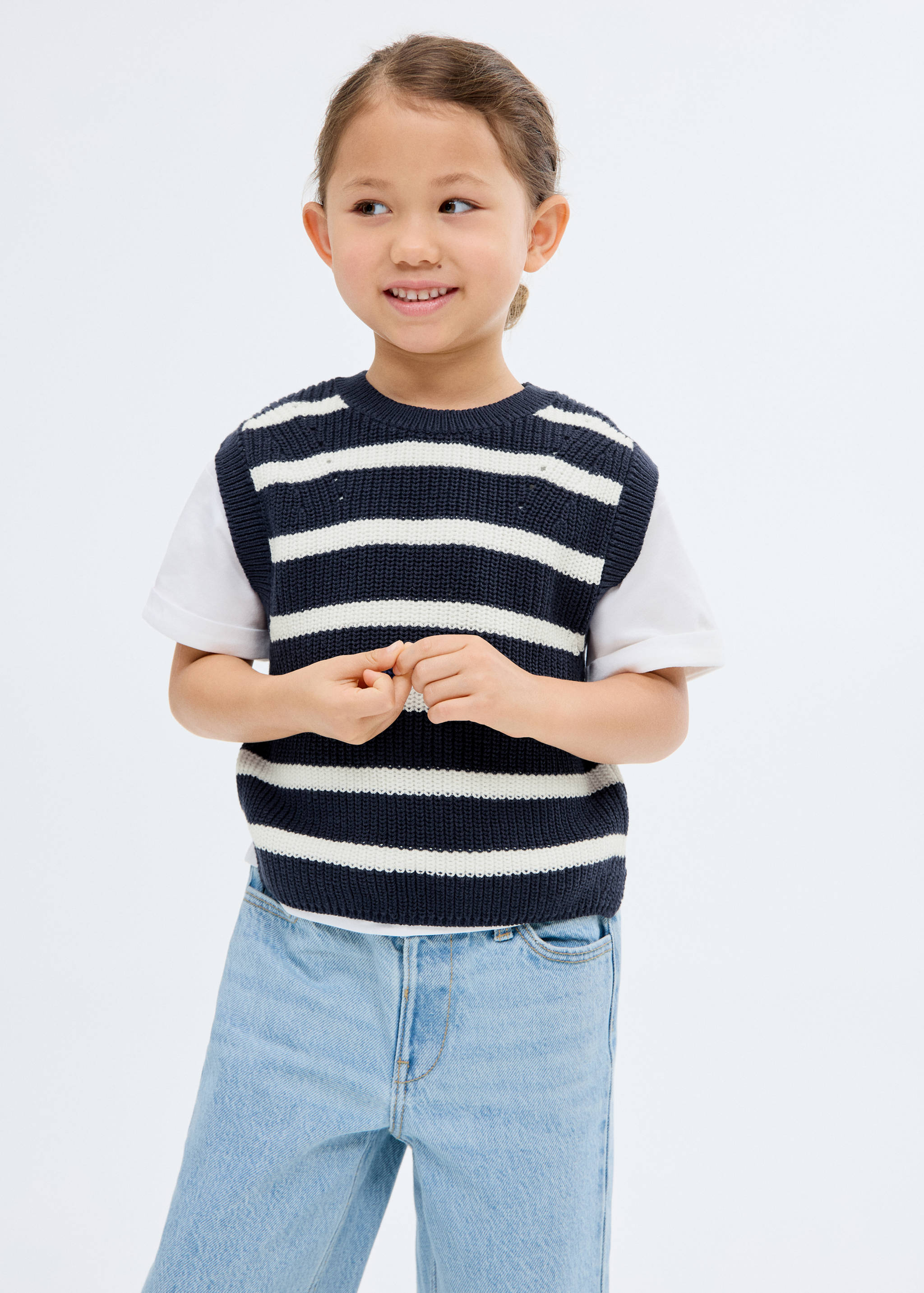 Striped knitted gilet - Medium plane