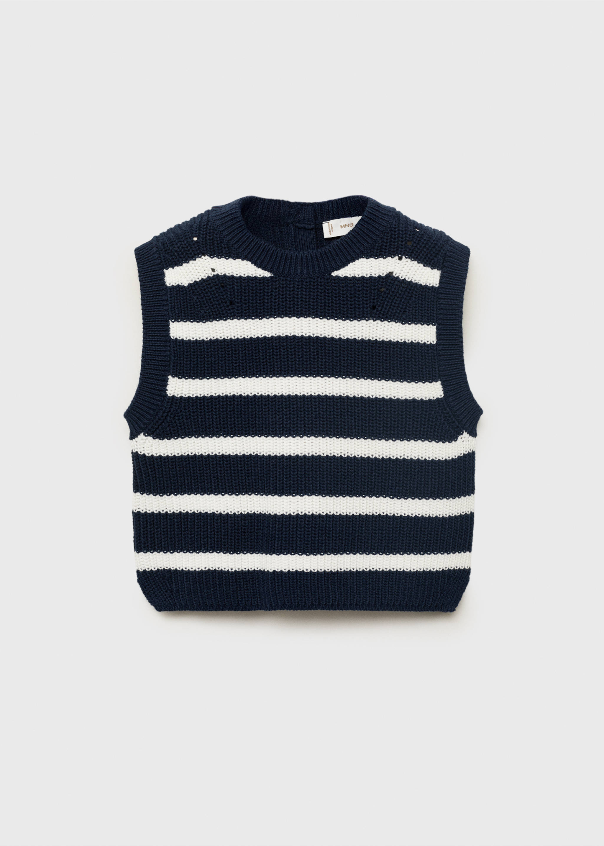 Striped knitted gilet - Article without model, Navy. Ref: 17043280-00.