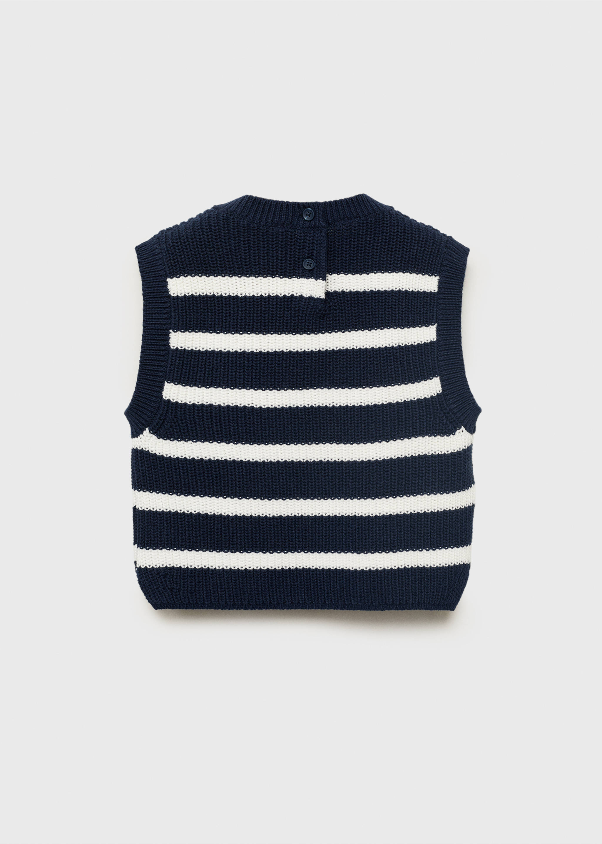 Striped knitted gilet - Reverse of the article, Navy. Ref: 17043280-00.