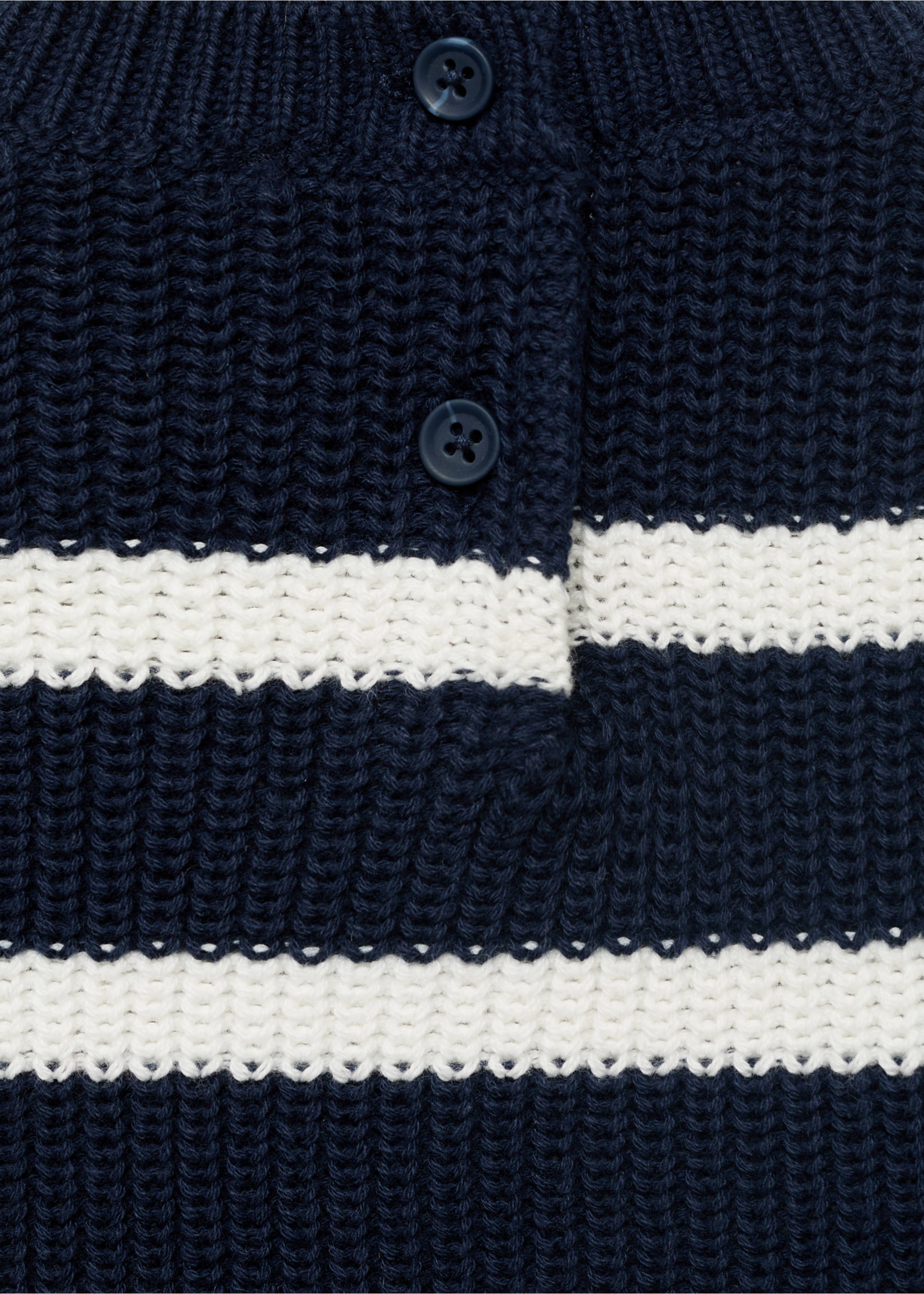 Striped knitted gilet - Details of the article 0, Navy. Ref: 17043280-00.