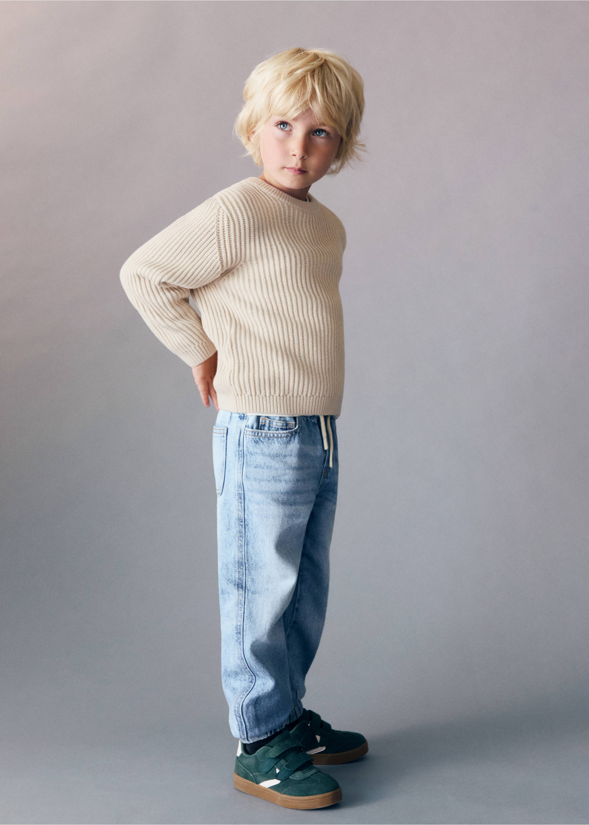 Buttons detail knit sweater - General plane, Beige. Ref: 17043281-00.