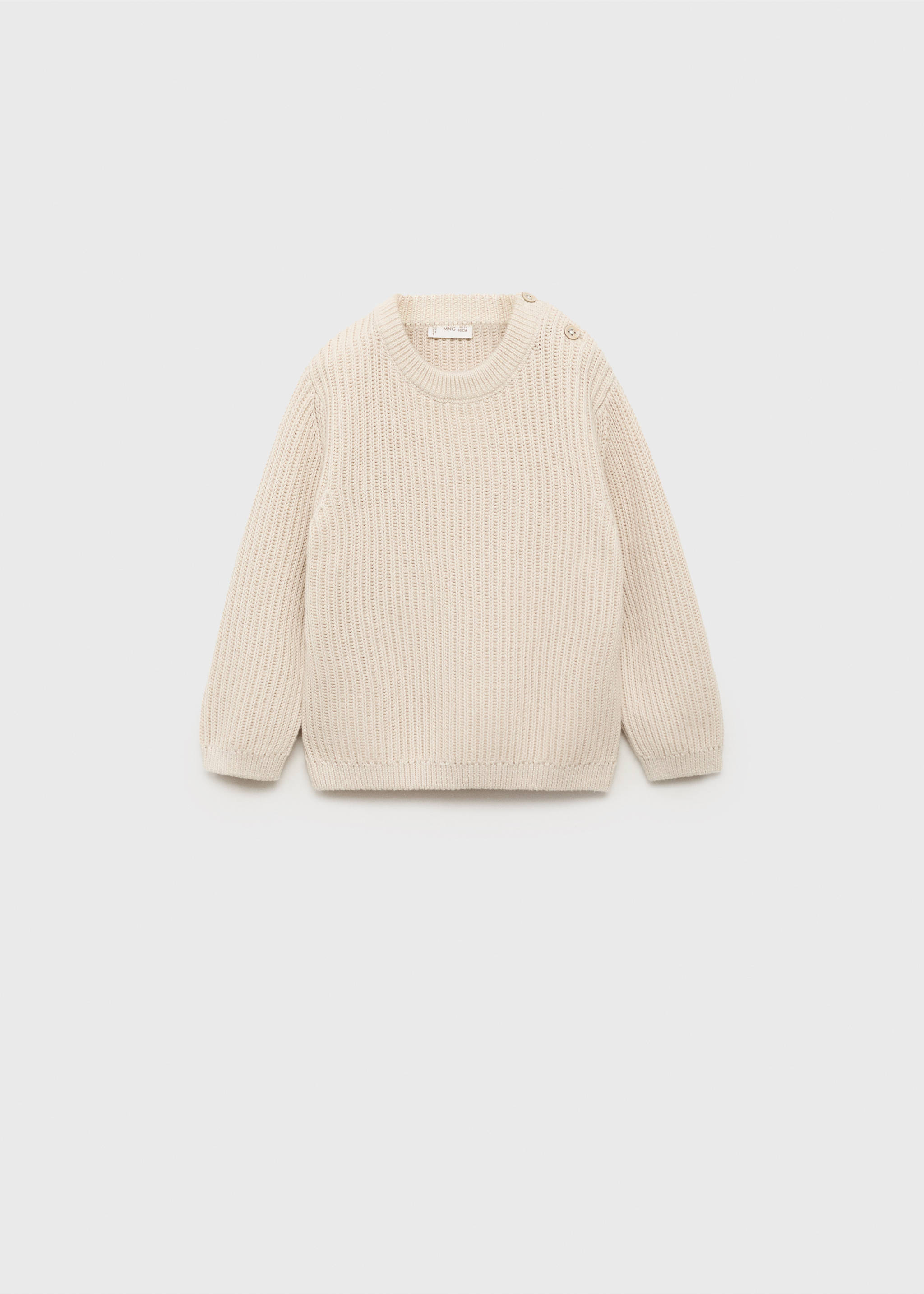 Buttons detail knit sweater - Article without model, Beige. Ref: 17043281-00.