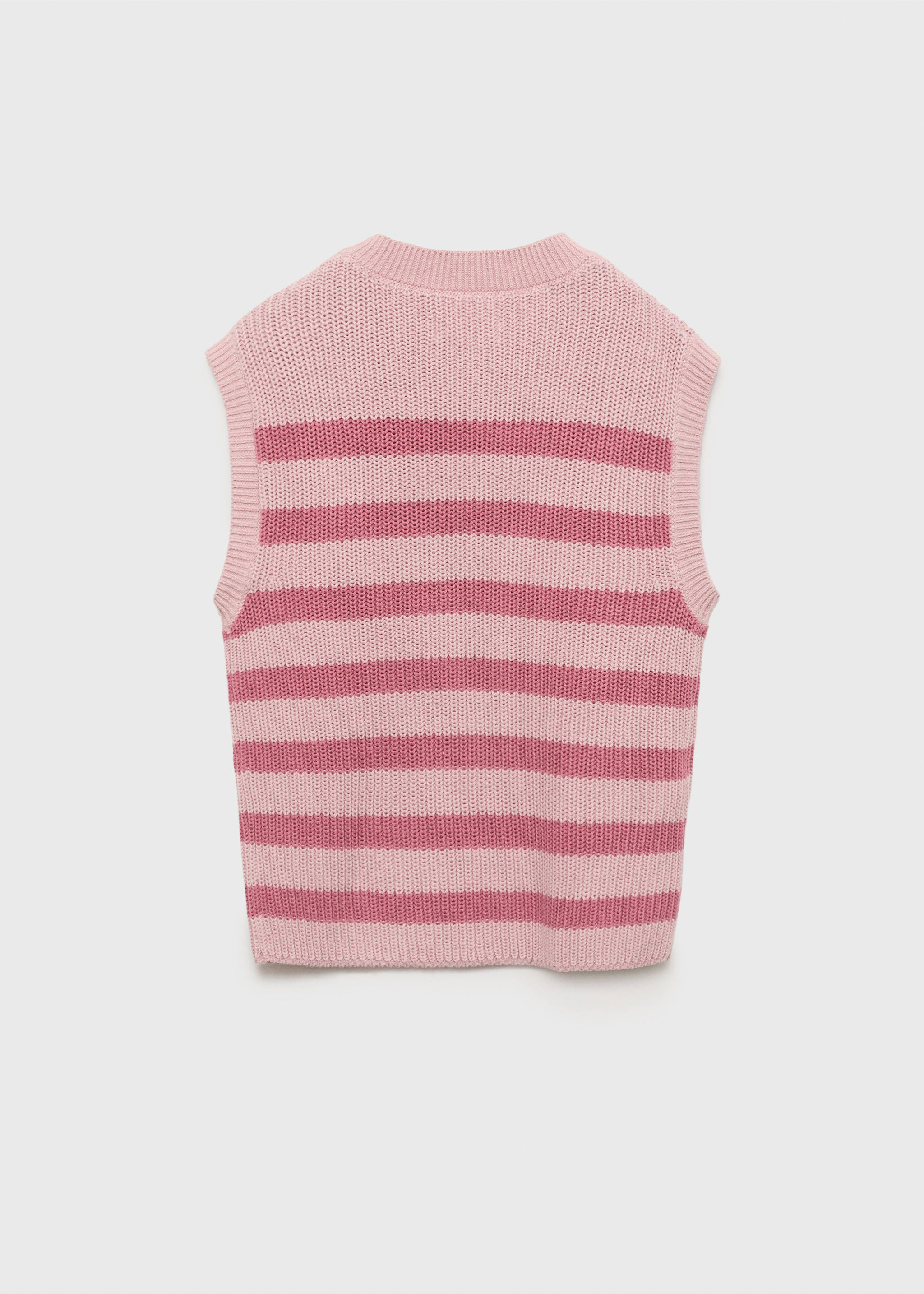 Striped knitted gilet - Reverse of the article, Pink. Ref: 17043282-00.