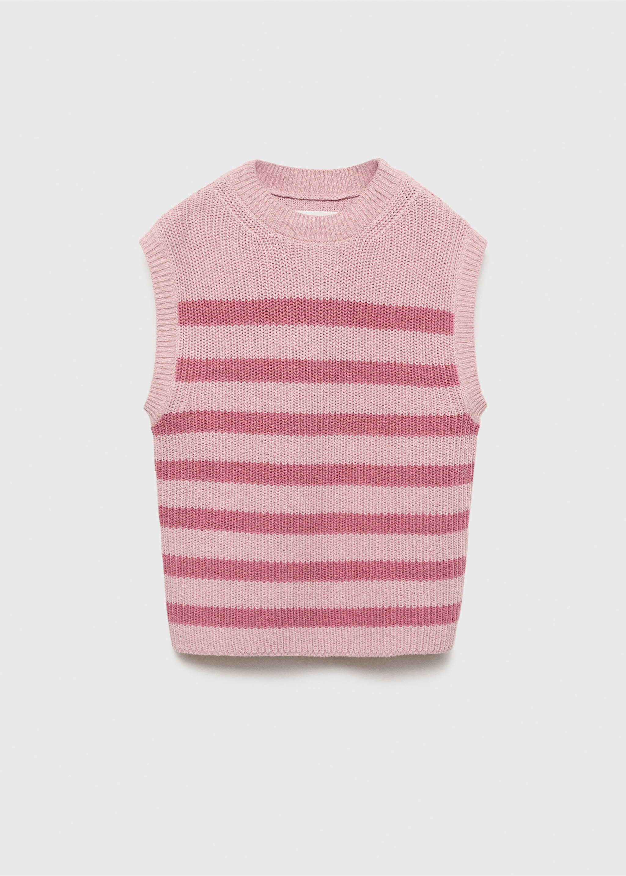 Gilet maille rayures - Article sans modèle, Rose. Ref: 17043282-00.
