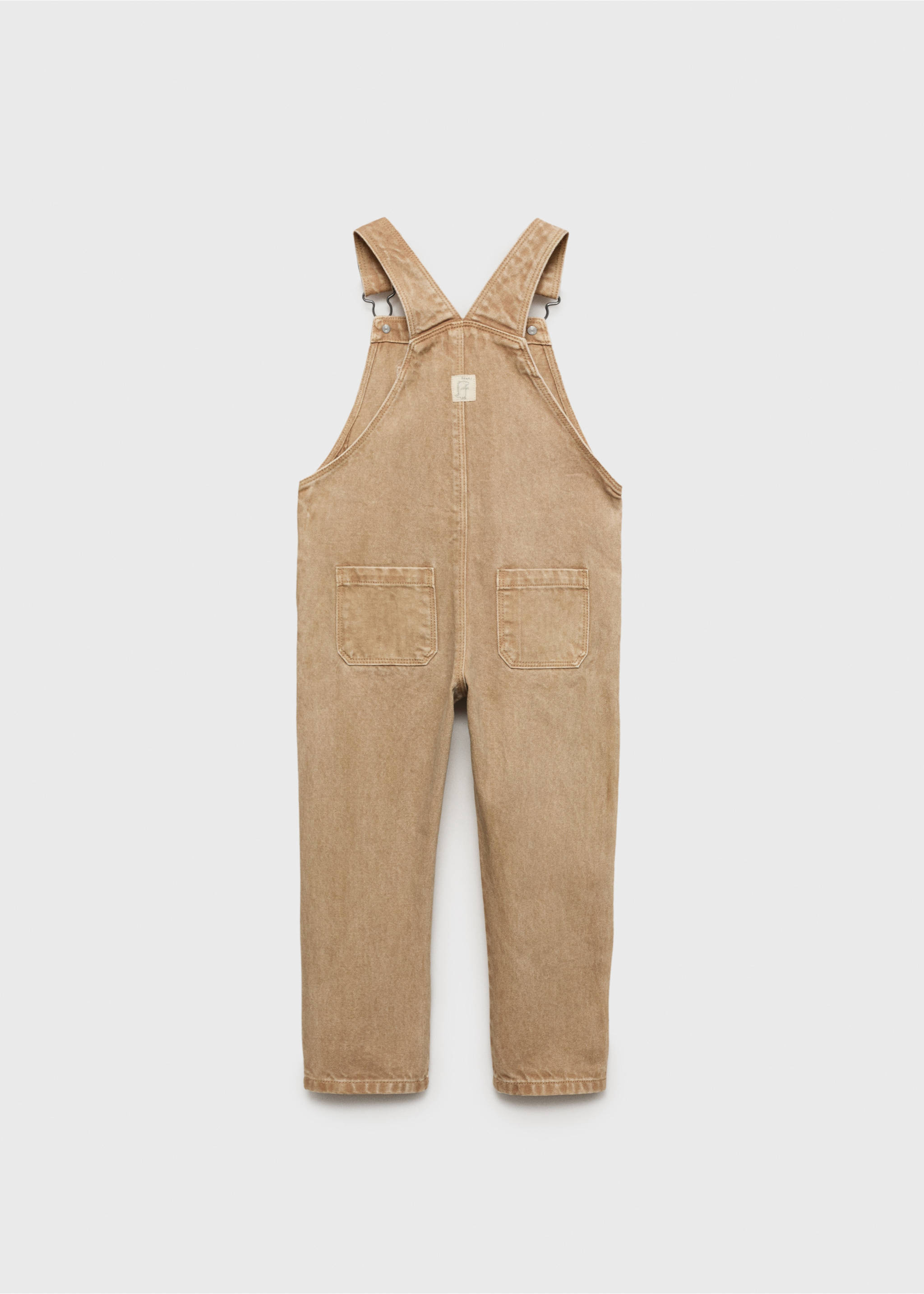 Long denim dungarees - Reverse of the article, Tobacco Brown. Ref: 17043283-00.