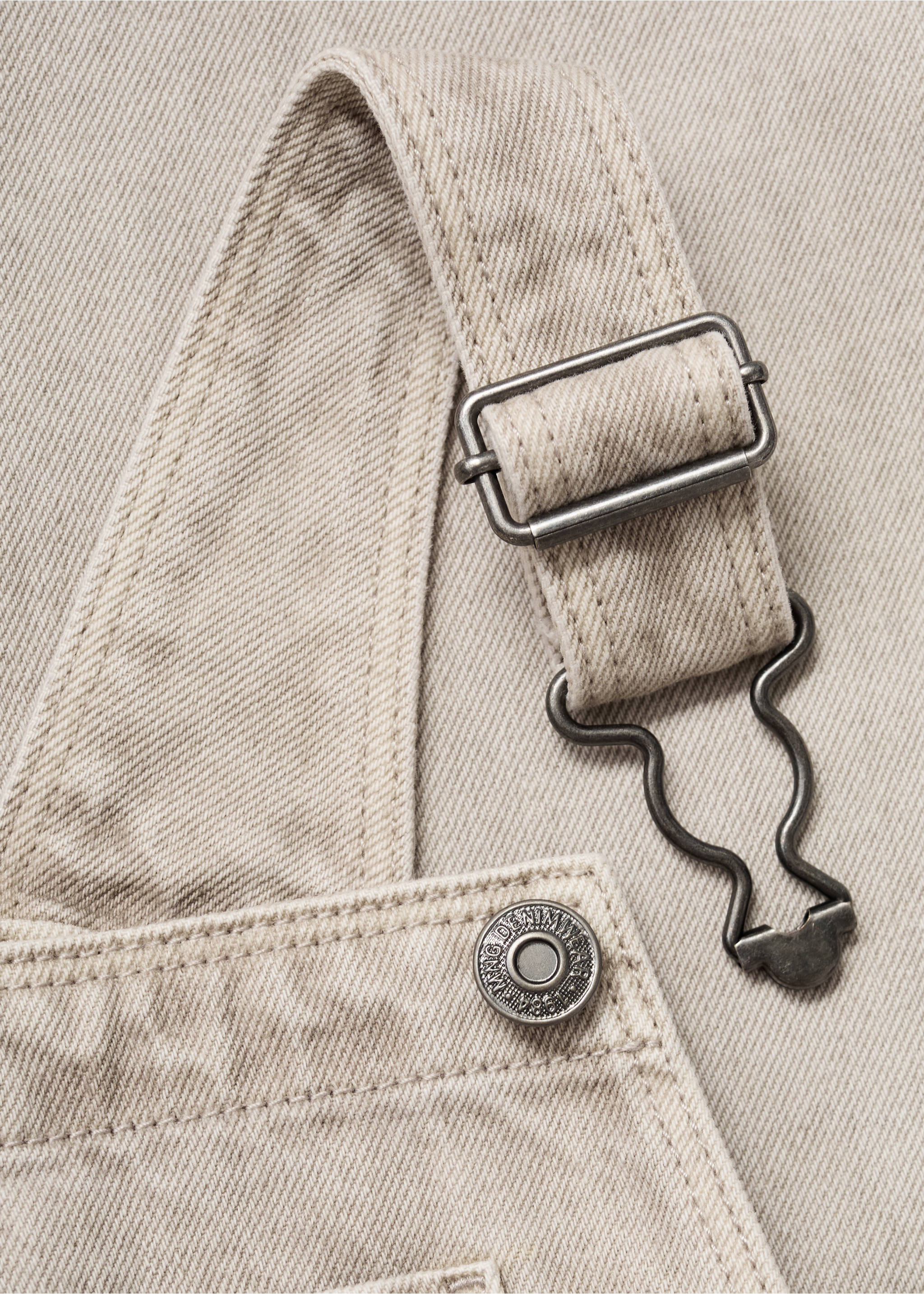 Long denim dungarees - Details of the article 8, Grey. Ref: 17043283-00.