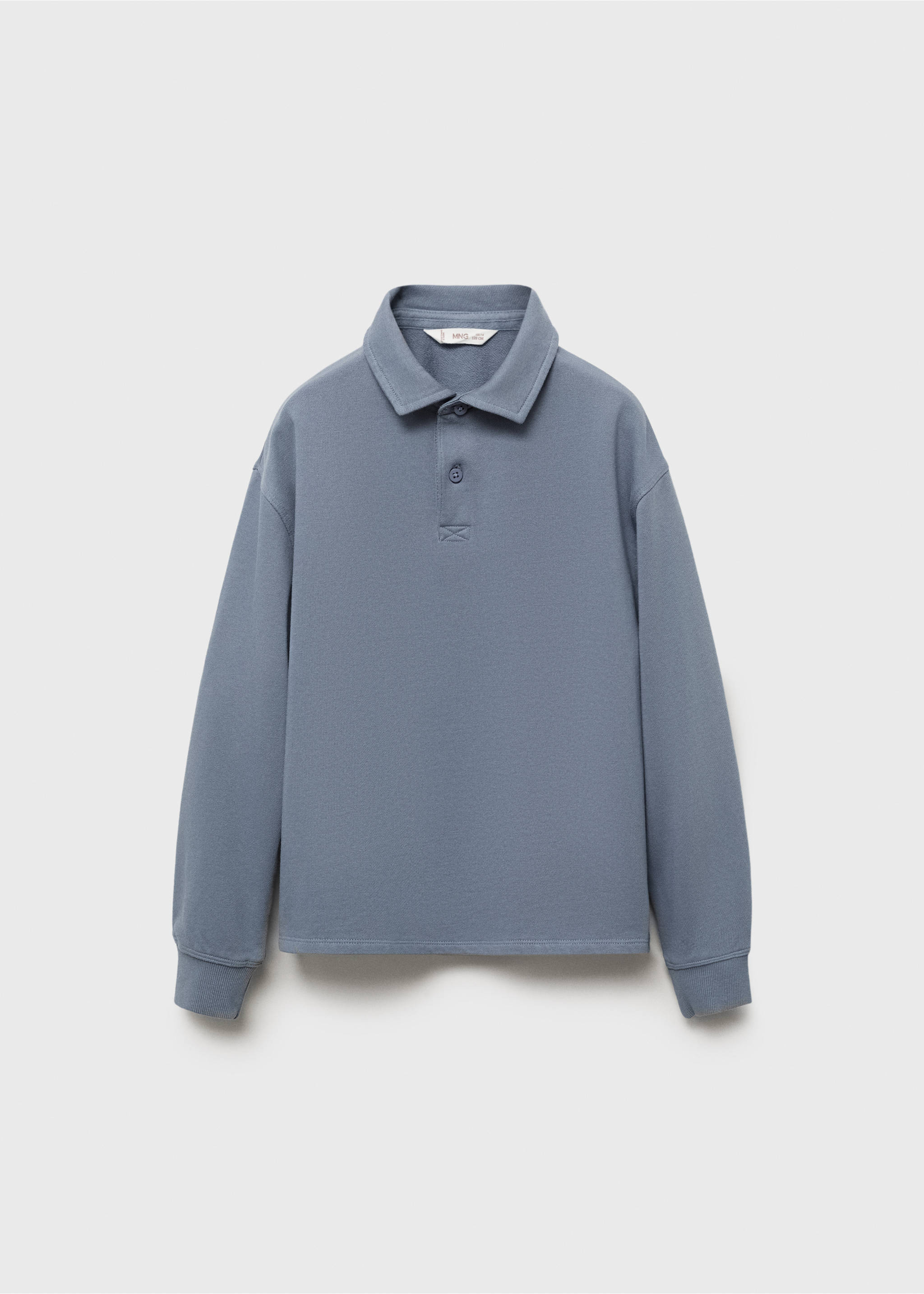 Sweatshirt mit Poloshirt-Kragen - Artikel ohne Model, Blau. Ref: 17043285-00.