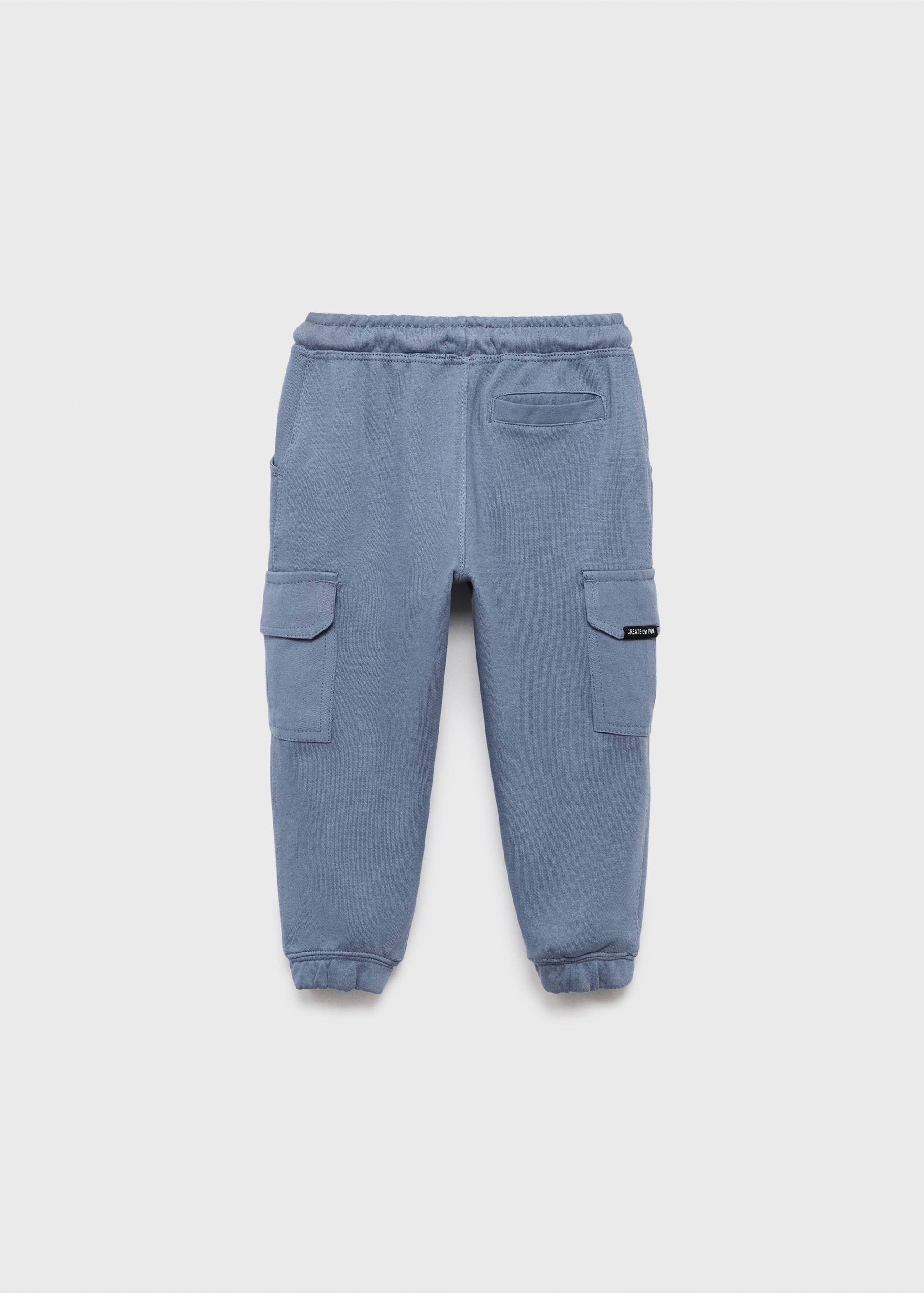 Cargo joggers with drawstring - Reverse of the article, Blue. Ref: 17043287-00.