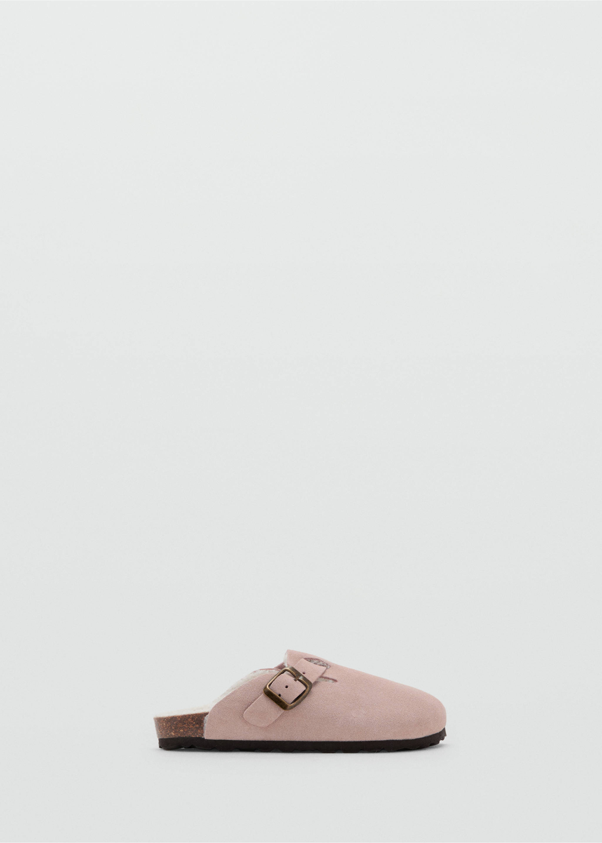 Sheepskin clogs with fur-effect lining - Article without model, Pastel Pink. Ref: 17043296-00.