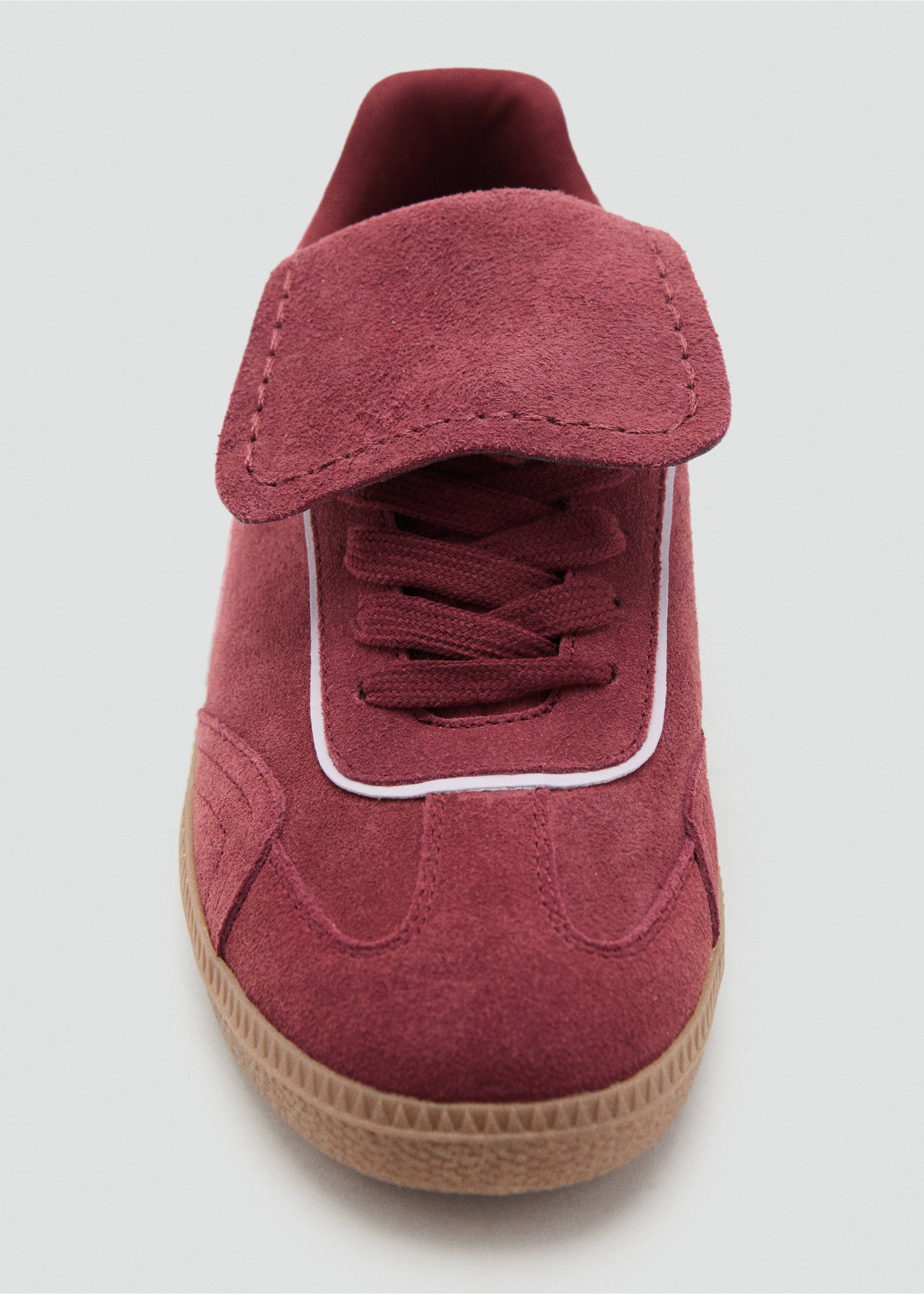 Combined suede leather sneakers - Details of the article 4, Burgundy. Ref: 17043301-00.