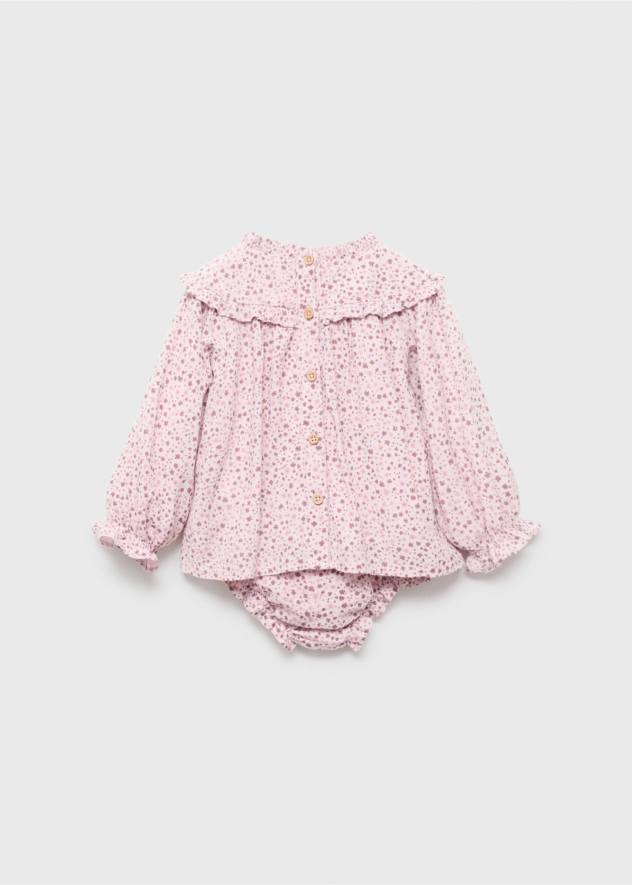 Printed dress and nappy cover - Reverse of the article, Pink. Ref: 17043303-00.