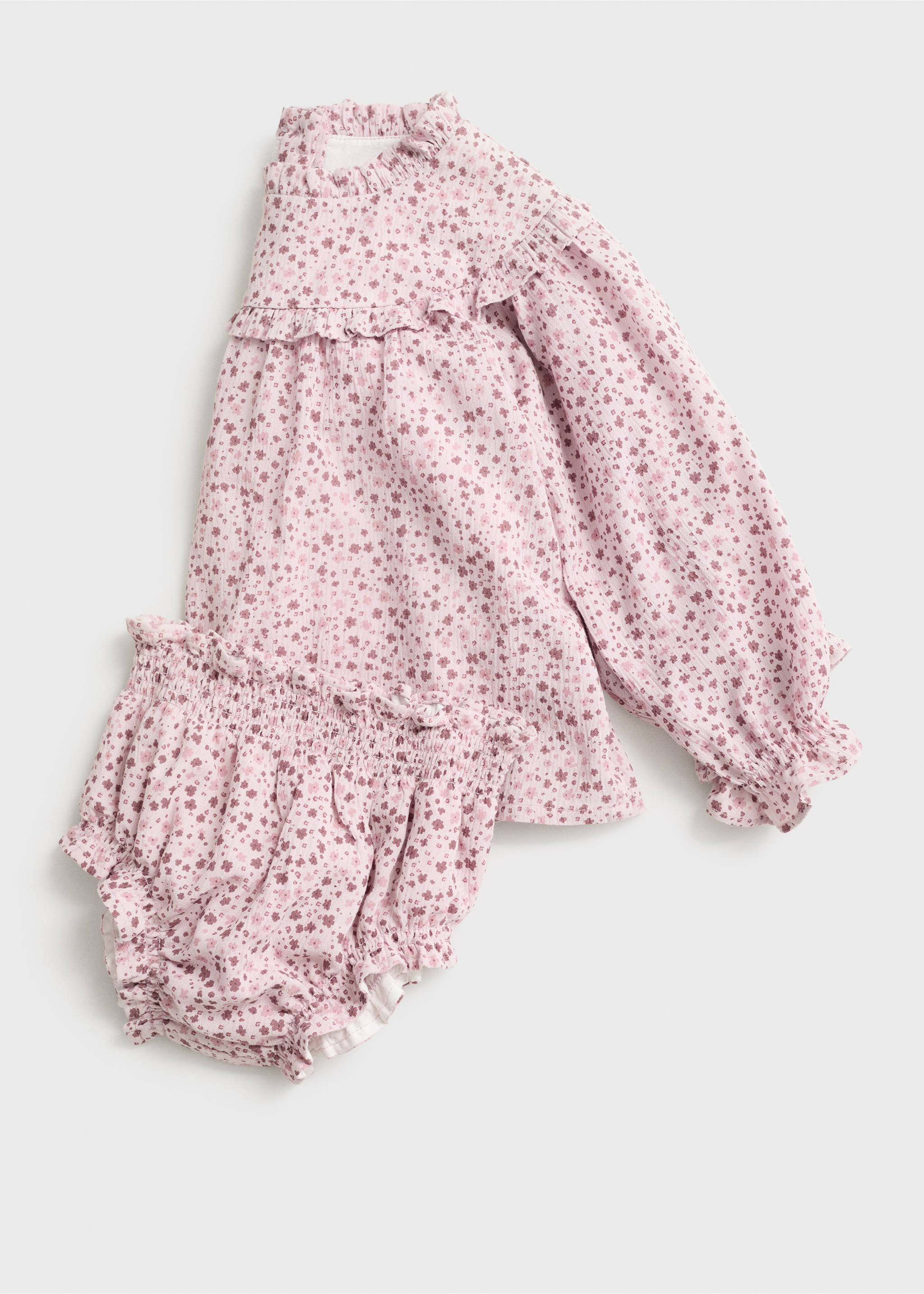 Printed dress and nappy cover - Details of the article 8, Pink. Ref: 17043303-00.