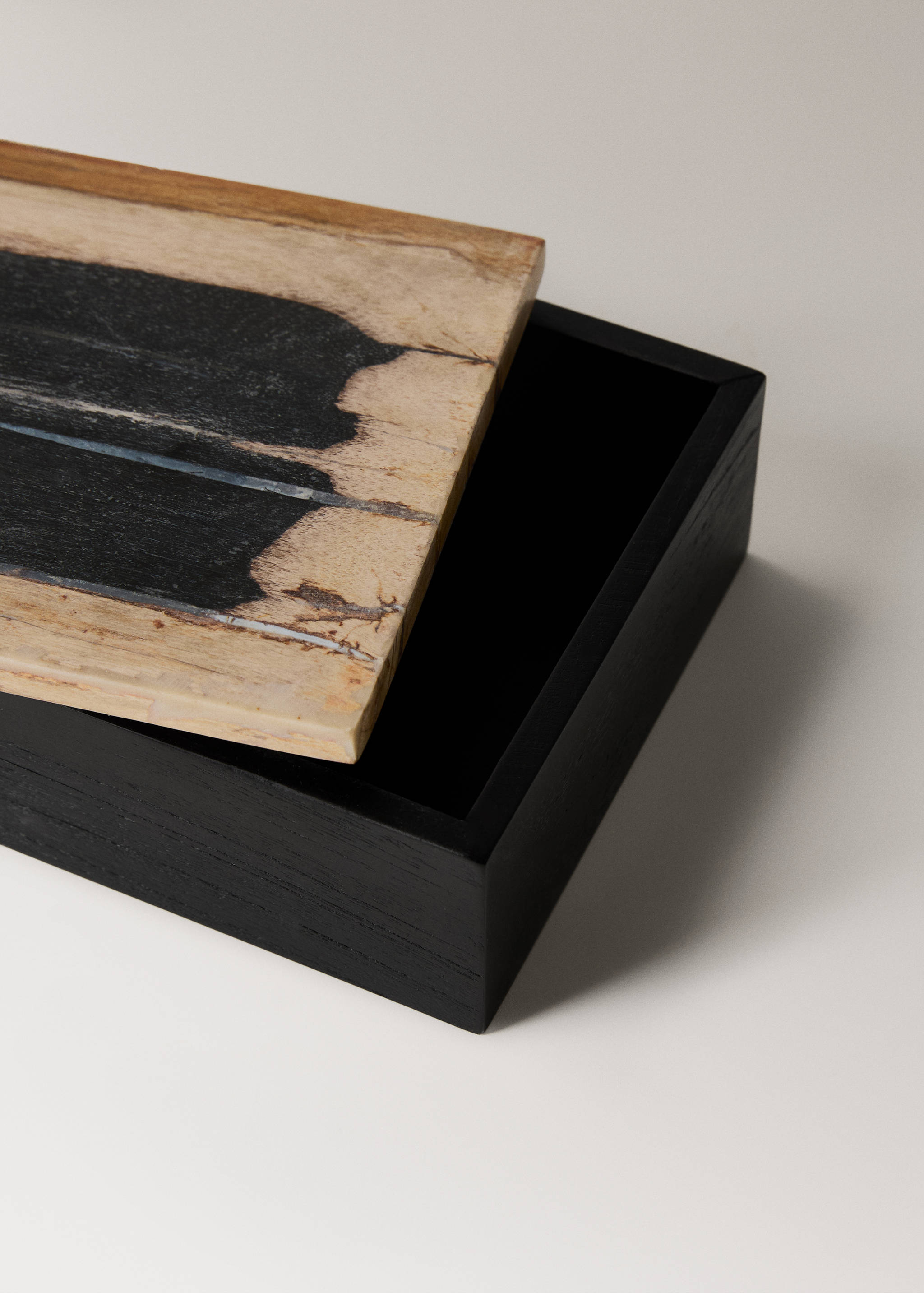 Grande boîte décorative en bois pétrifié - Détail de l'article 1